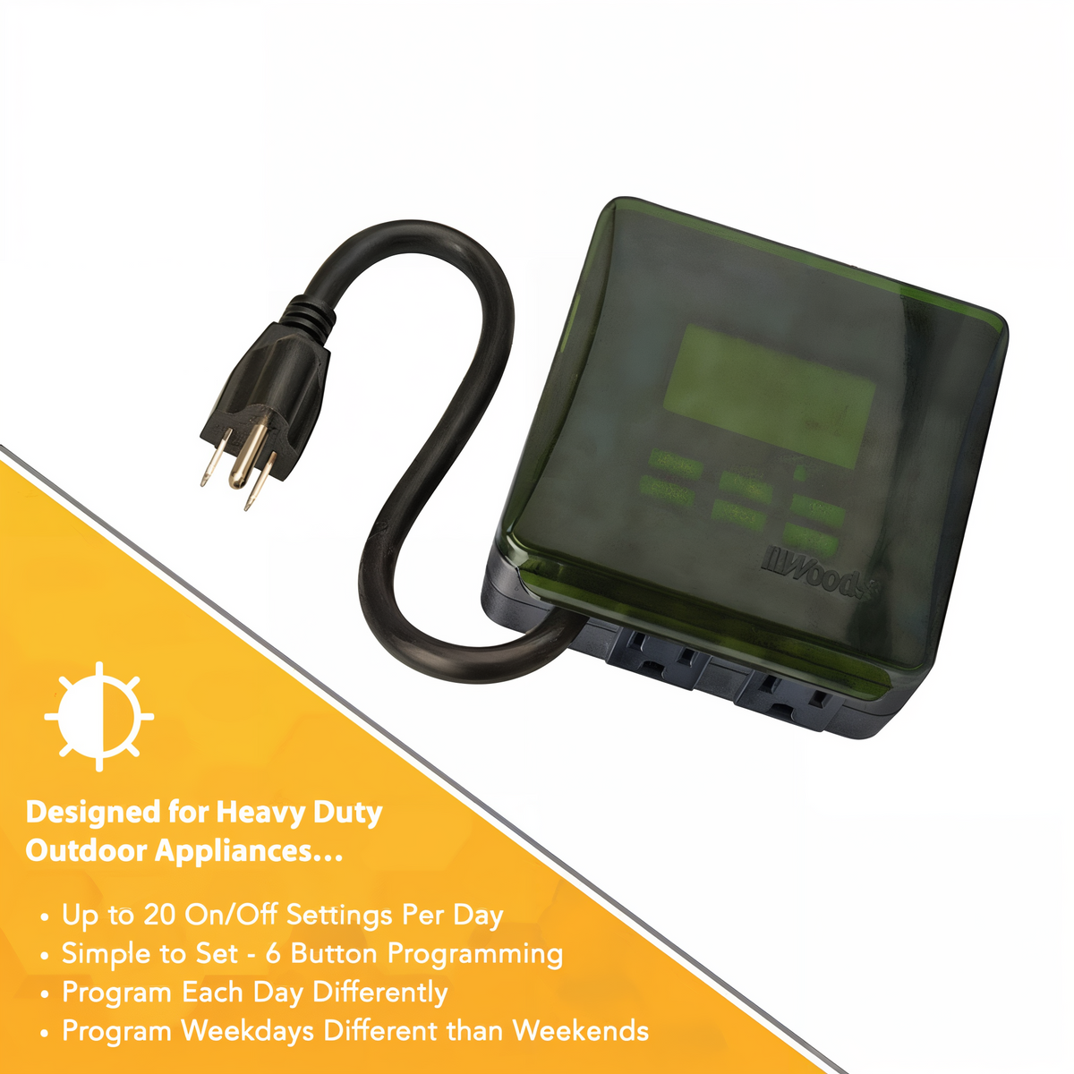 Woods Outdoor 7-Day Digital Heavy Duty Timer with 2 Grounded Outlets -- other