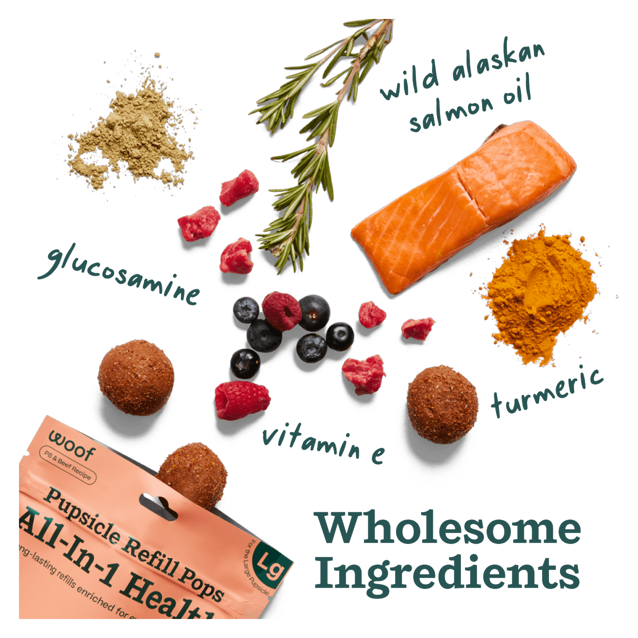 How Woof All-In-1 Wellness Pops work in the Pupsicle