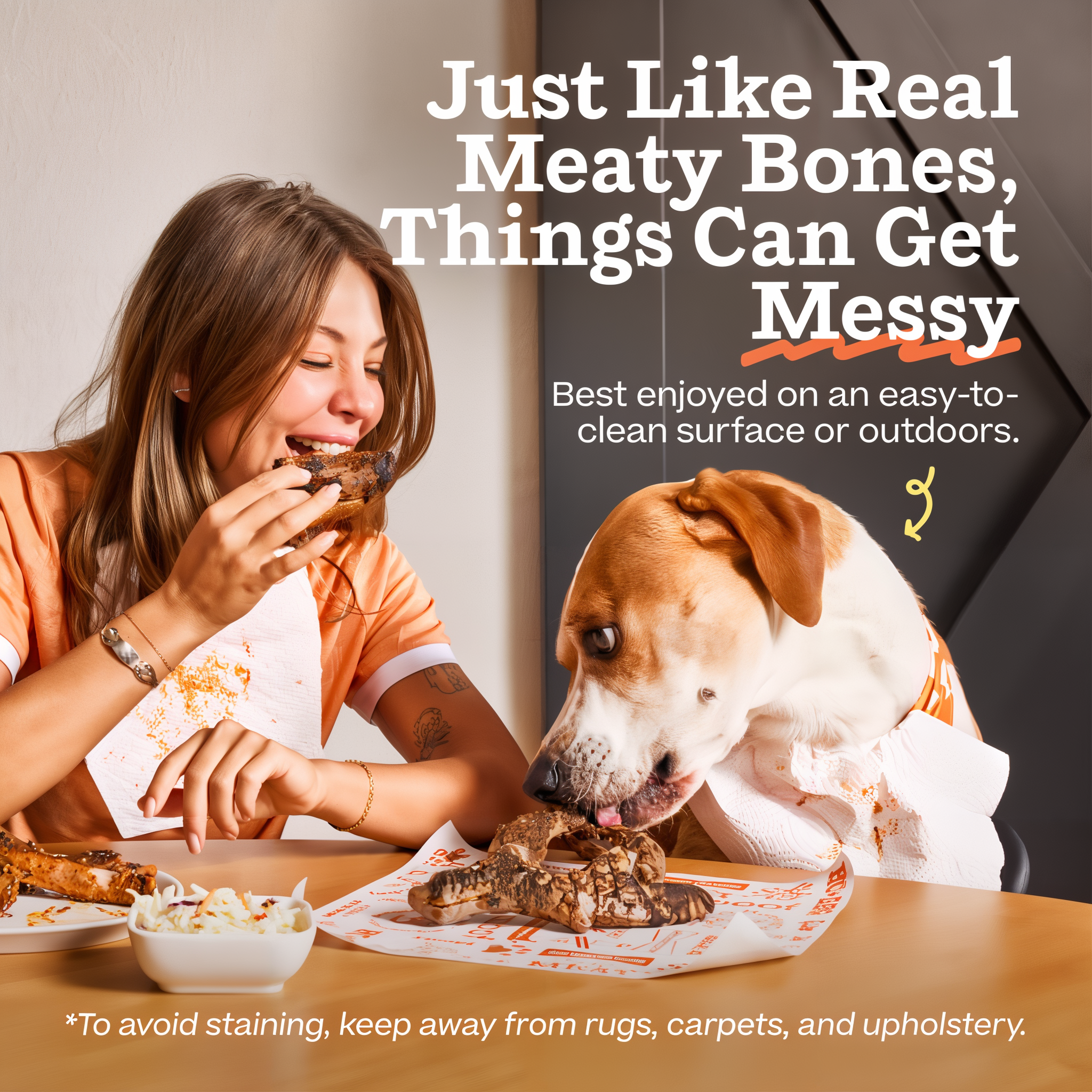Dog chewing a Woof HonestChew Meaty