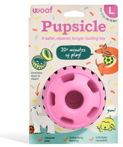 Woof Large Birthday Pink Pupsicle Dog Toy - large size