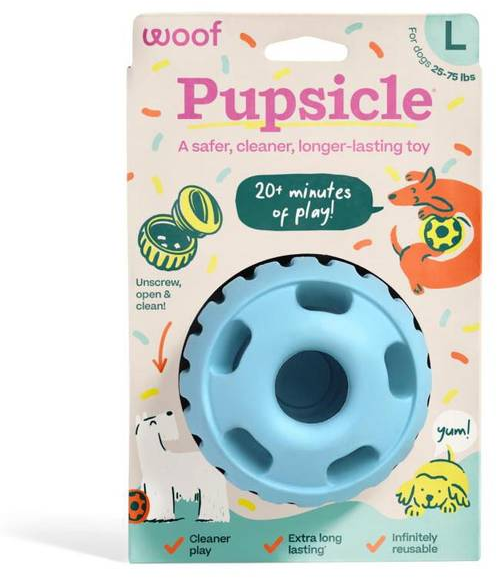 Woof Large Birthday Blue Pupsicle Dog Toy - large size
