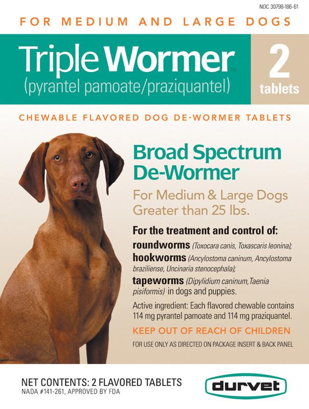 Durvet Triple Wormer Med & Lrg Dogs