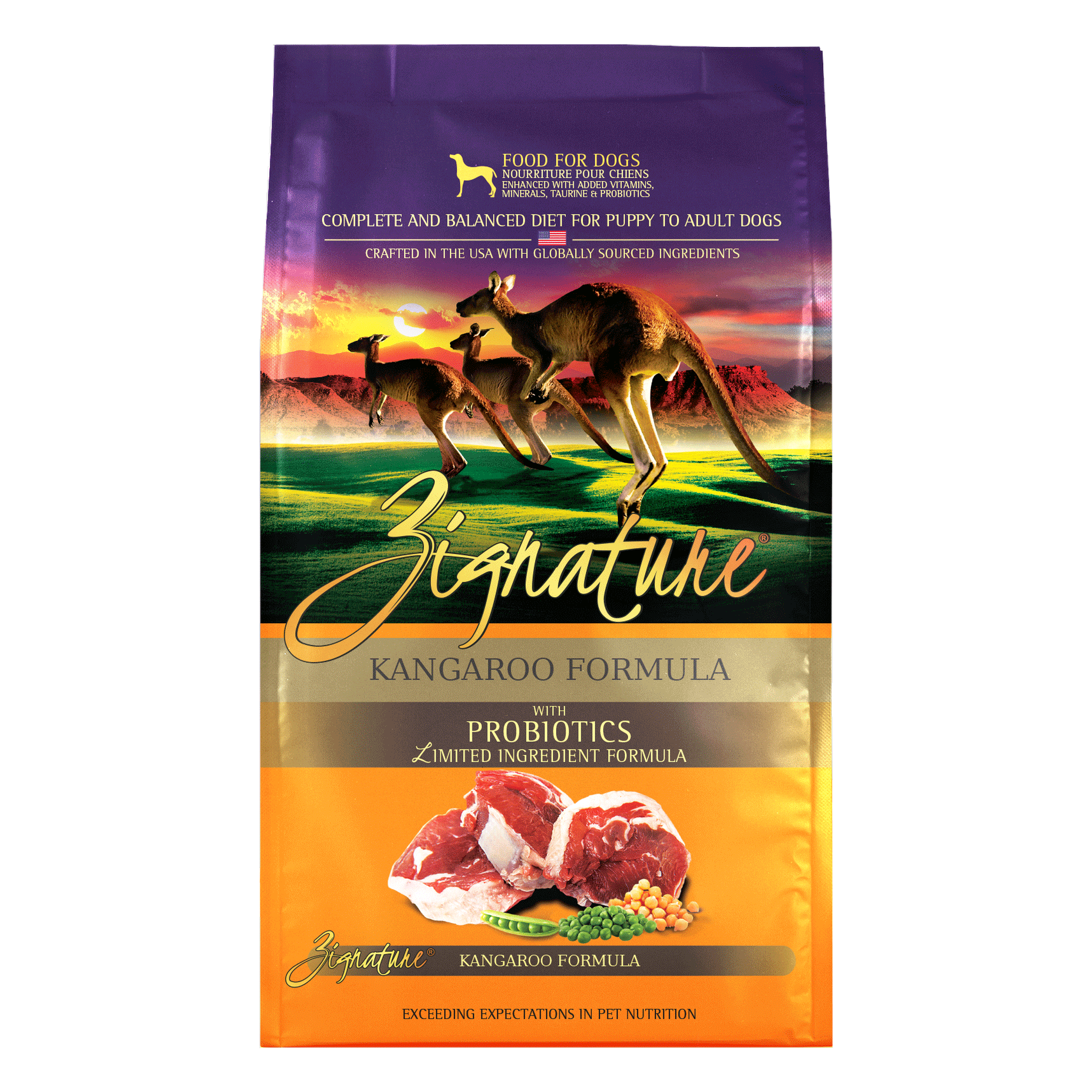 Zignature Kangaroo Formula Dry Dog Food package