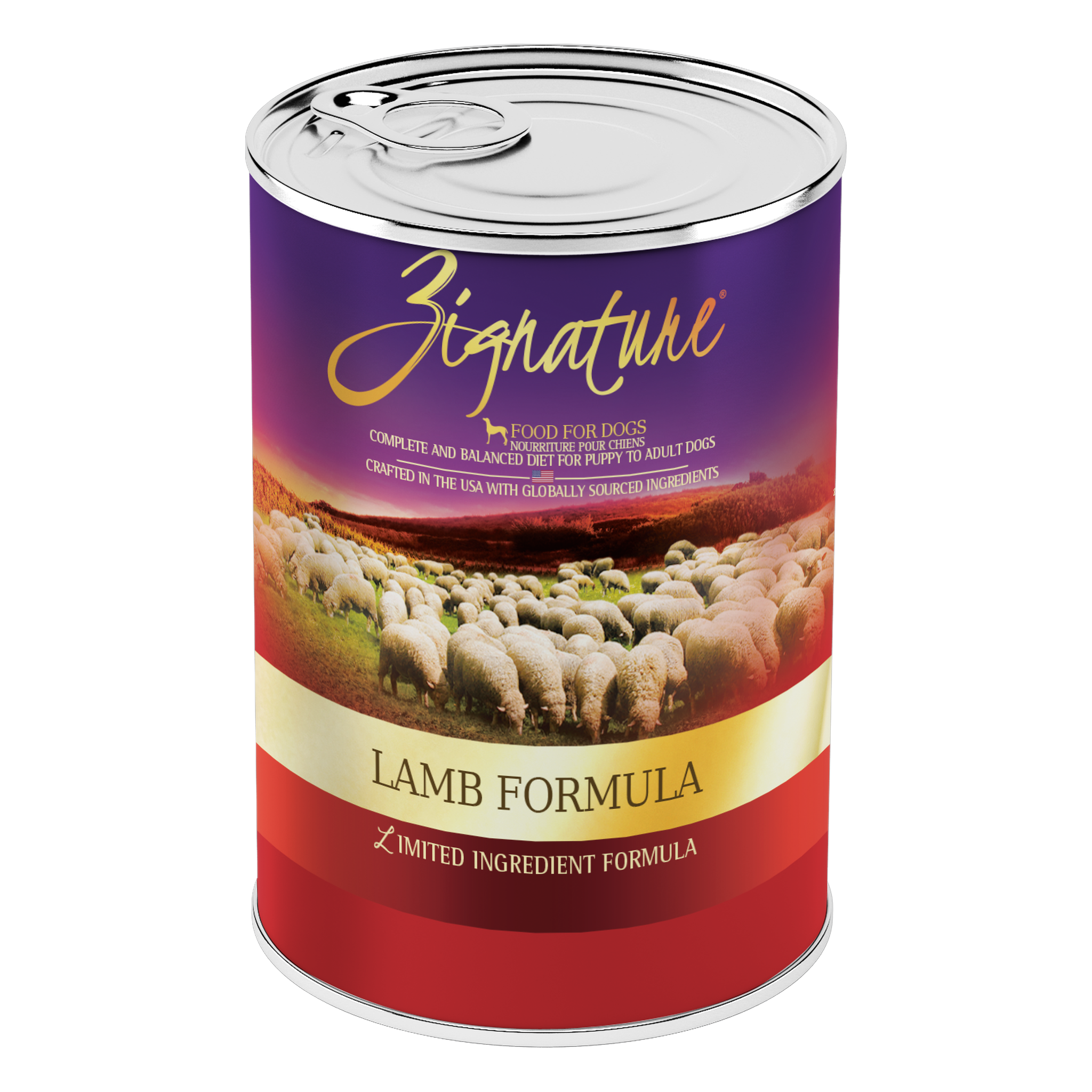 Zignature Lamb Formula Wet Dog Food package
