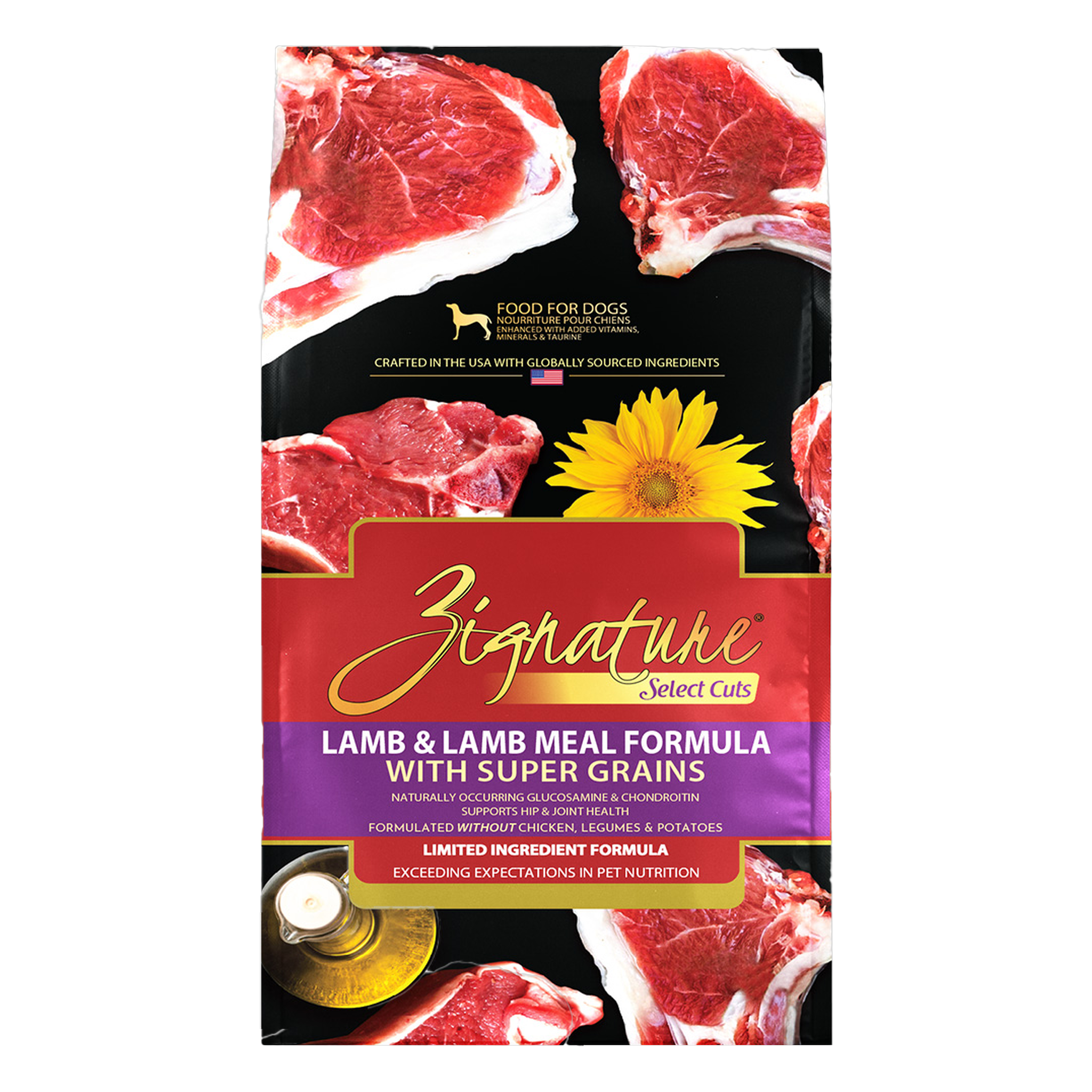 Zignature Select Cuts Lamb & Lamb Meal Formula Dry Dog Food package