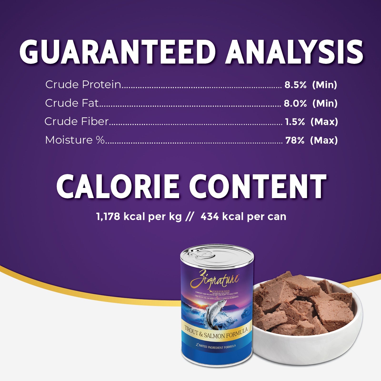 Zignature Trout & Salmon Formula Wet Dog Food — product highlights tile 4