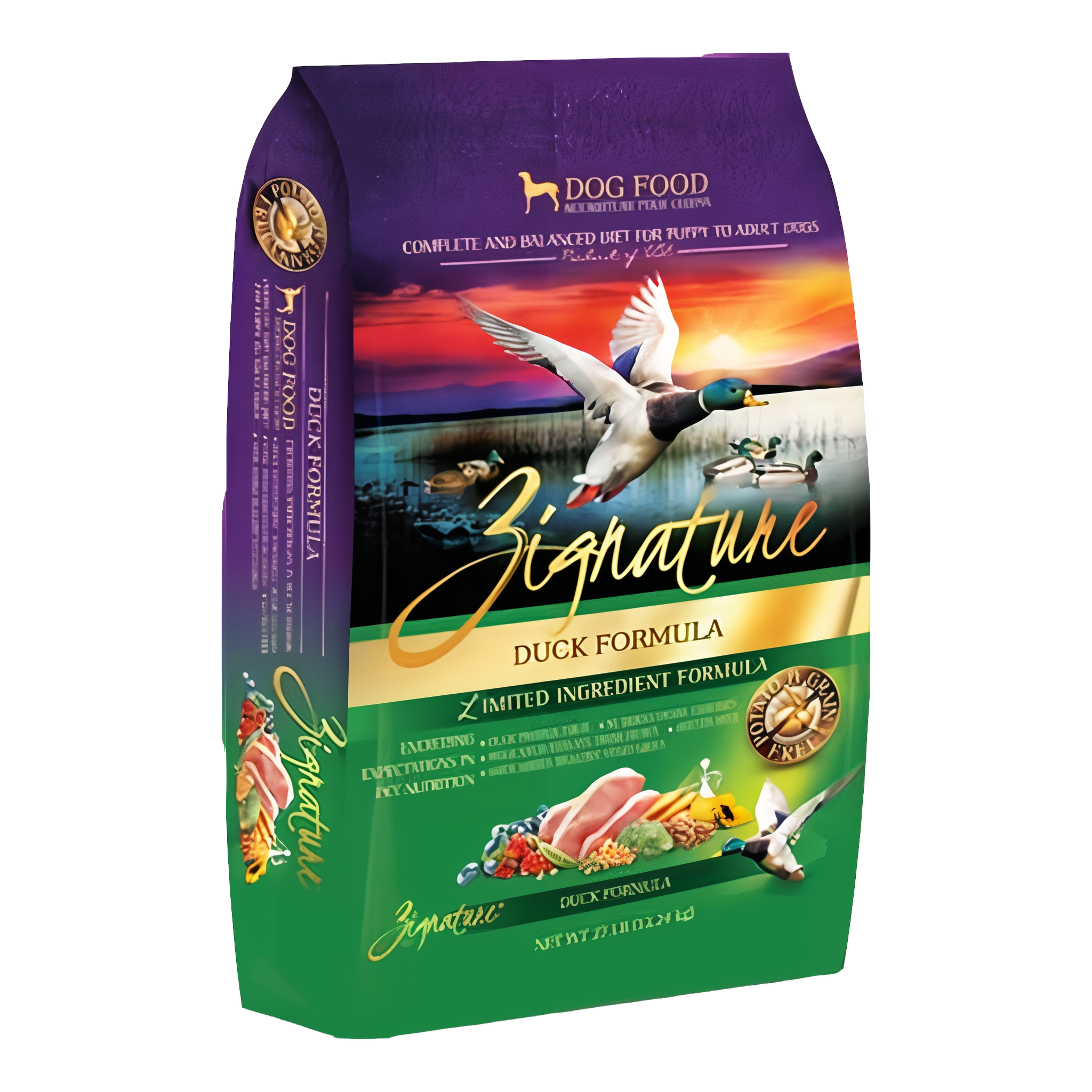 Zignature Limited Ingredient Grain-Free Duck Formula Dry Dog Food, 12.5 lb bag. #12.5 lb