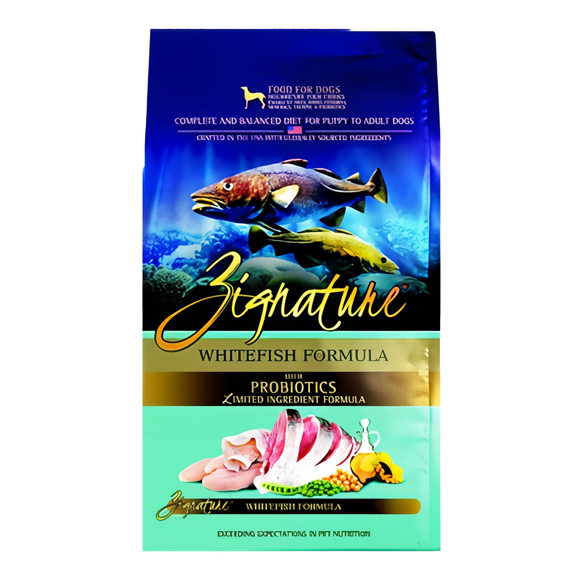 Zignature Whitefish Formula dog food, limited ingredient, grain-free, 13.5 lb bag #13.5 lb