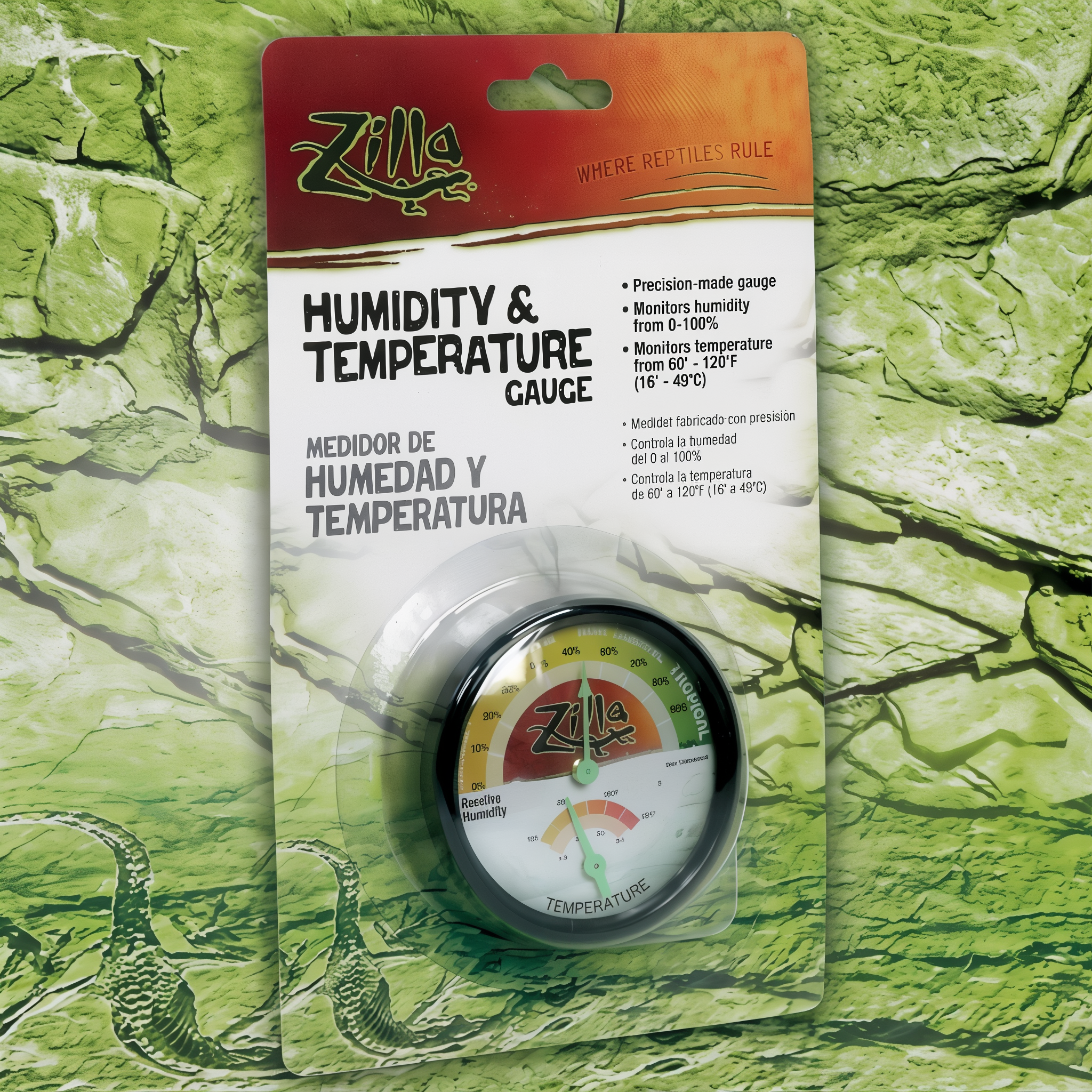 Zilla Reptile Terrarium Thermometer & Humidity Gauge