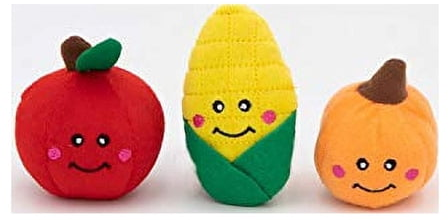 ZippyPaws Miniz 3-Pack Fall Harvest Plush Dog Toys
