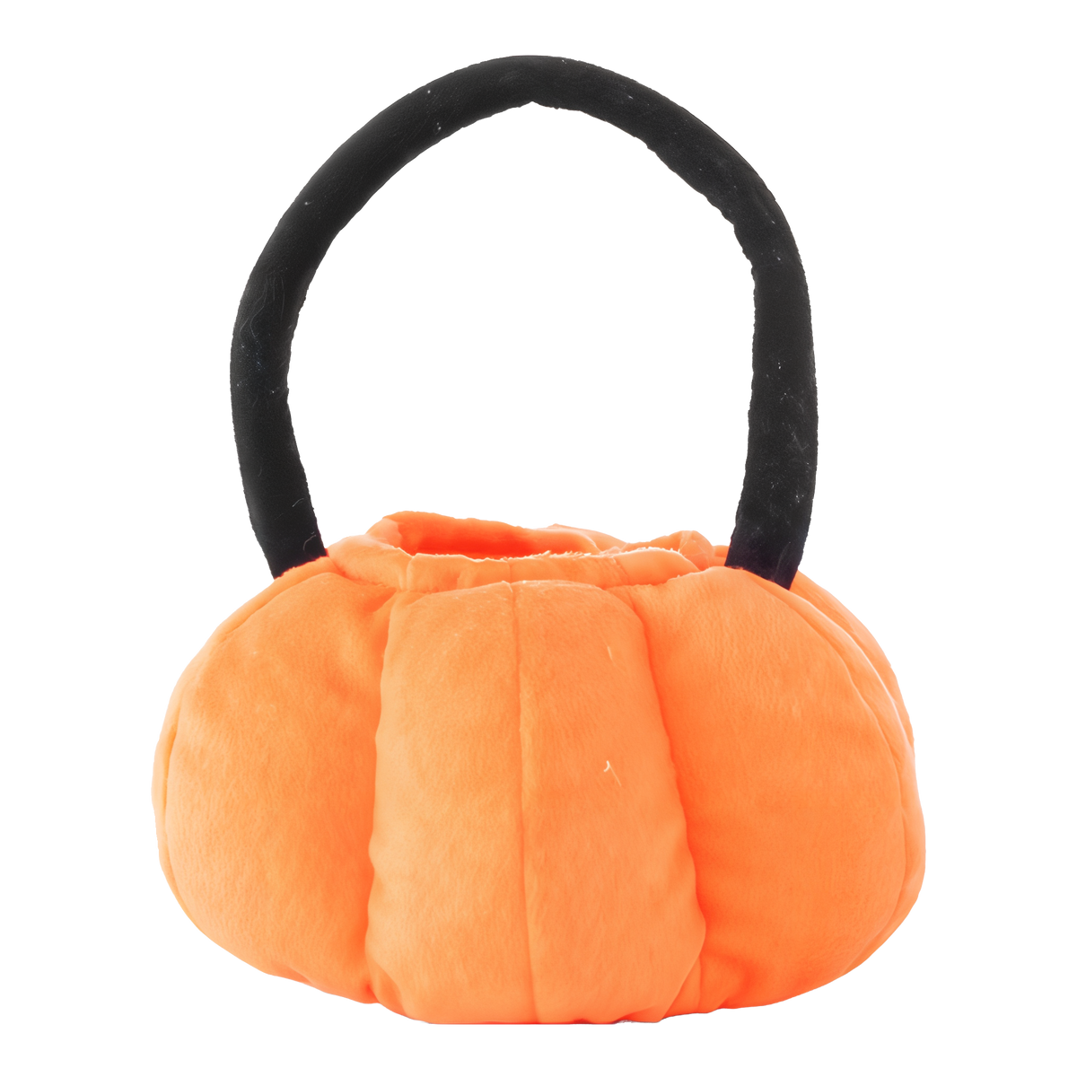 Back of the ZippyPaws Trick-or-Treat Basket burrow showing the open top that holds the Miniz