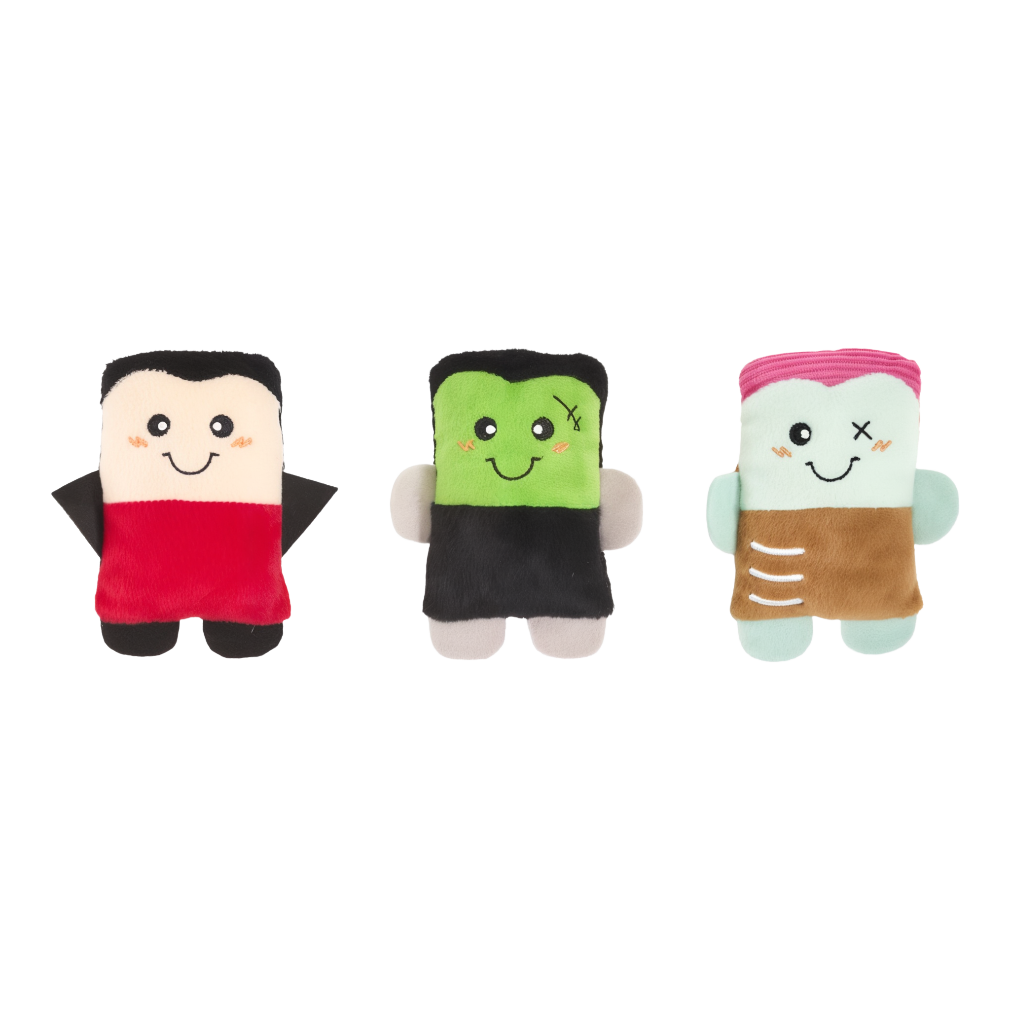 ZippyPaws Halloween Miniz Monsters 3-Pack 2026 edition three small squeaky plush monster dog toys