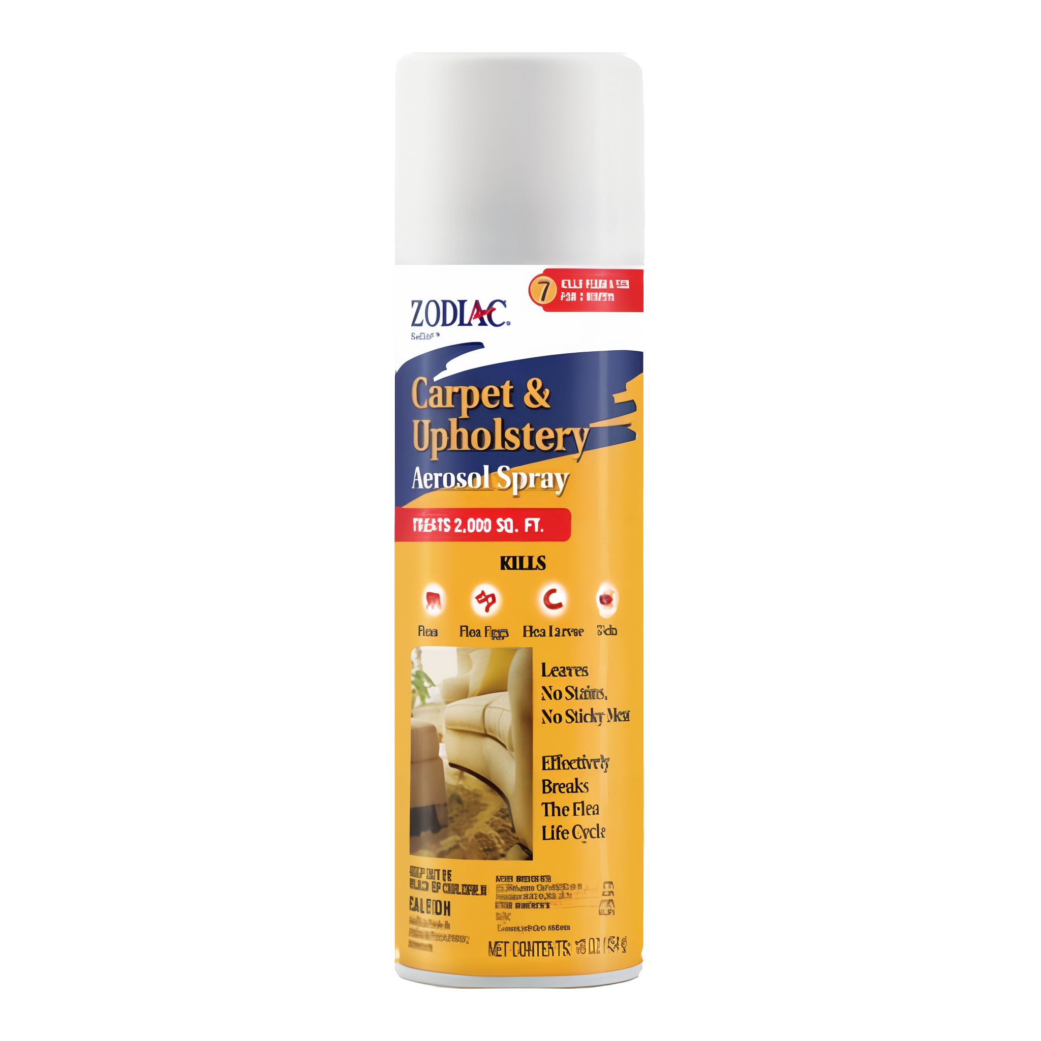 Zodiac Carpet & Upholstery Aerosol Flea Spray, 16 ounce size.