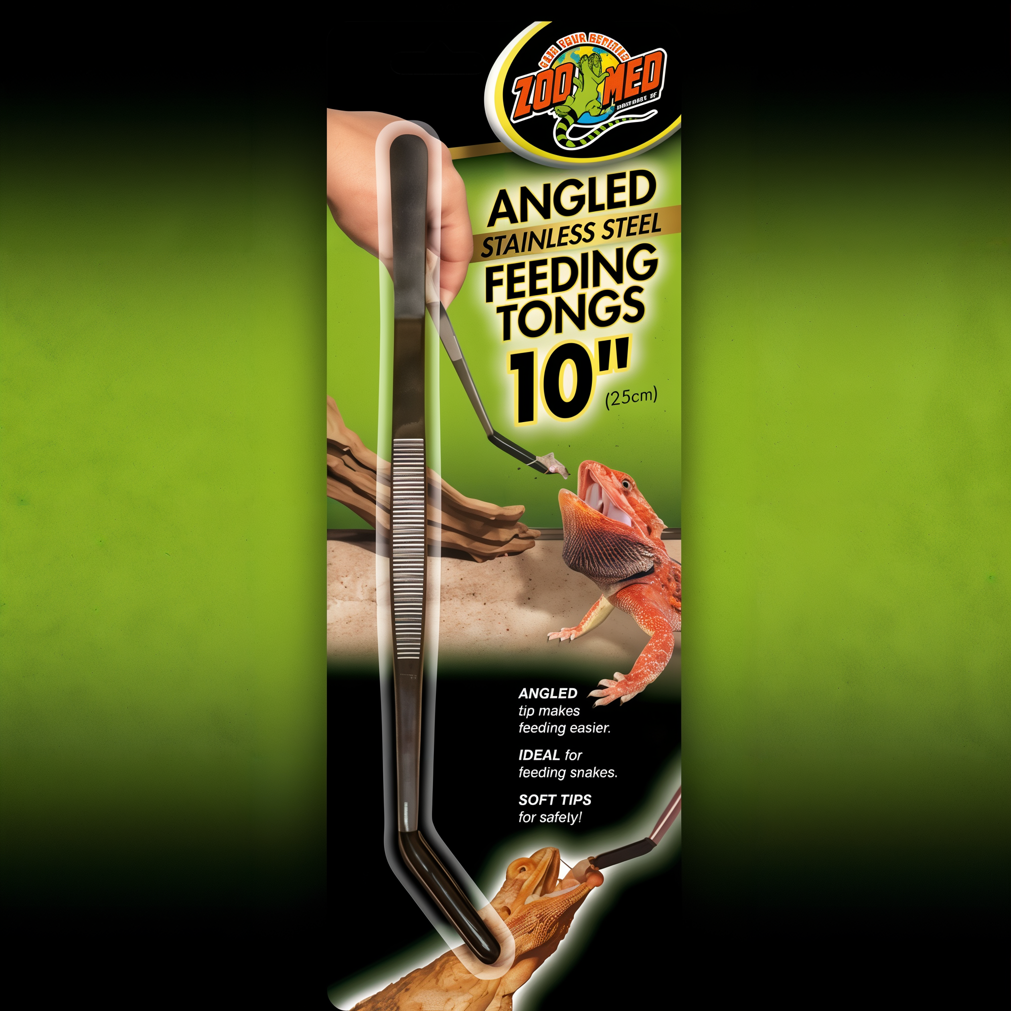 Zoo Med Angled Stainless Steel Feeding Tongs