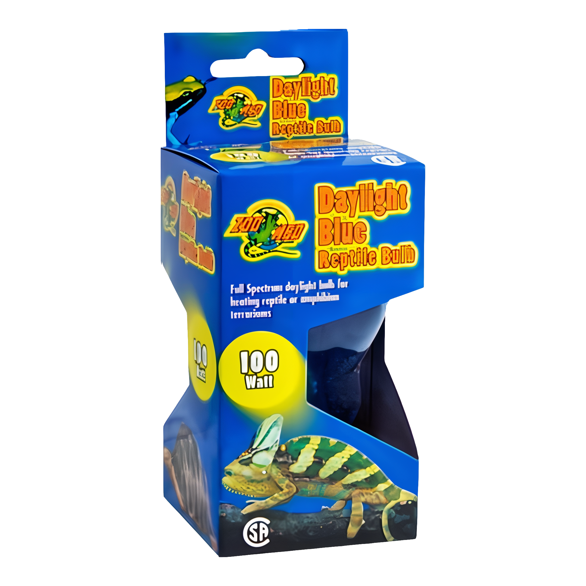 Zoo Med Daylight Blue 100W Reptile Bulb providing light and warmth