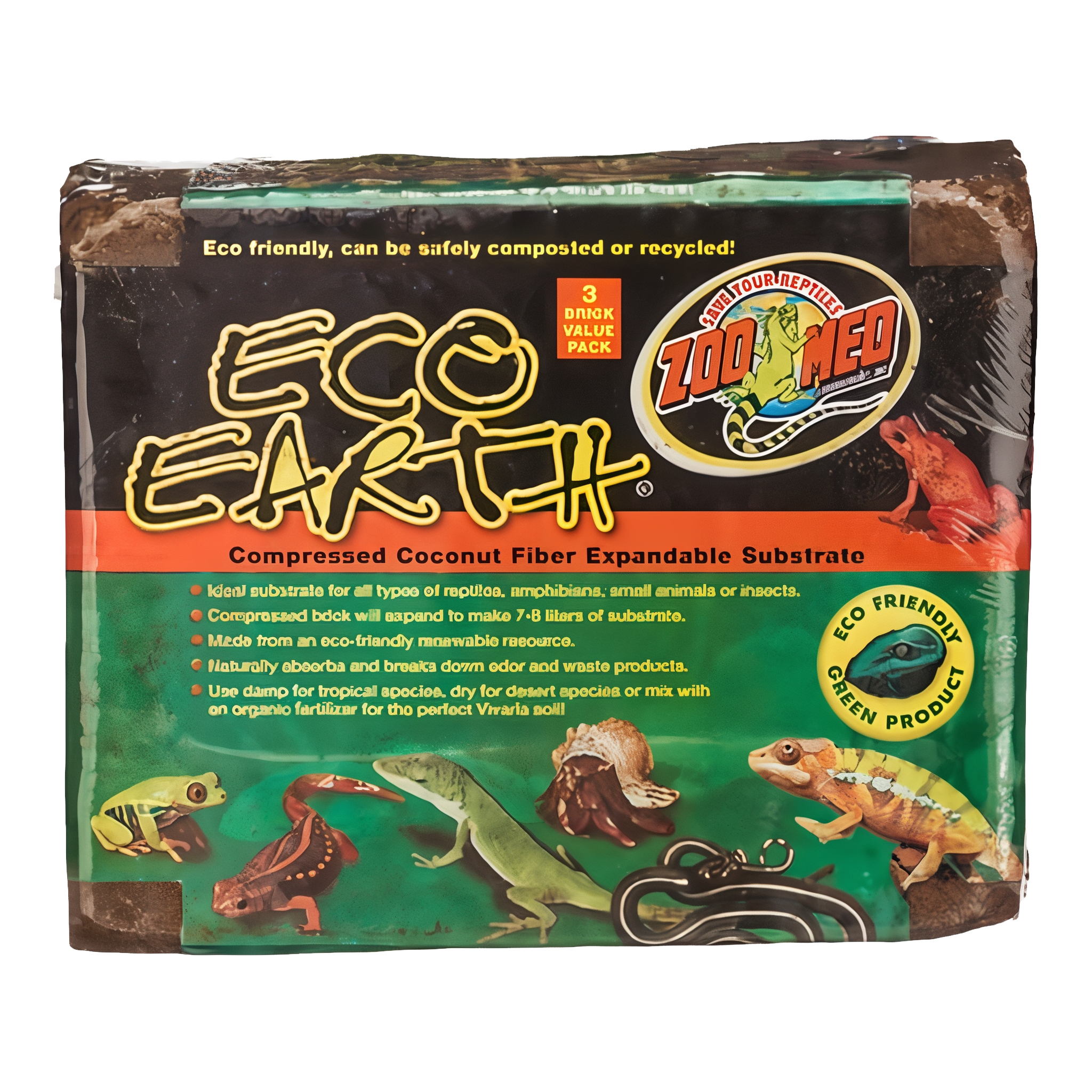 Zoo Med Eco Earth Compressed Coconut Fiber Expandable Substrate