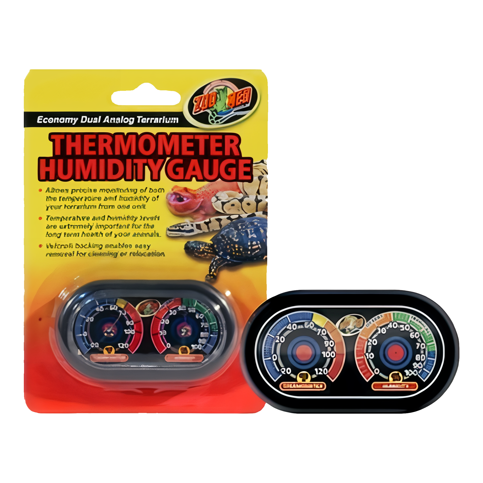 Zoo Med Economy Analog Dual Thermometer & Humidity Gauge