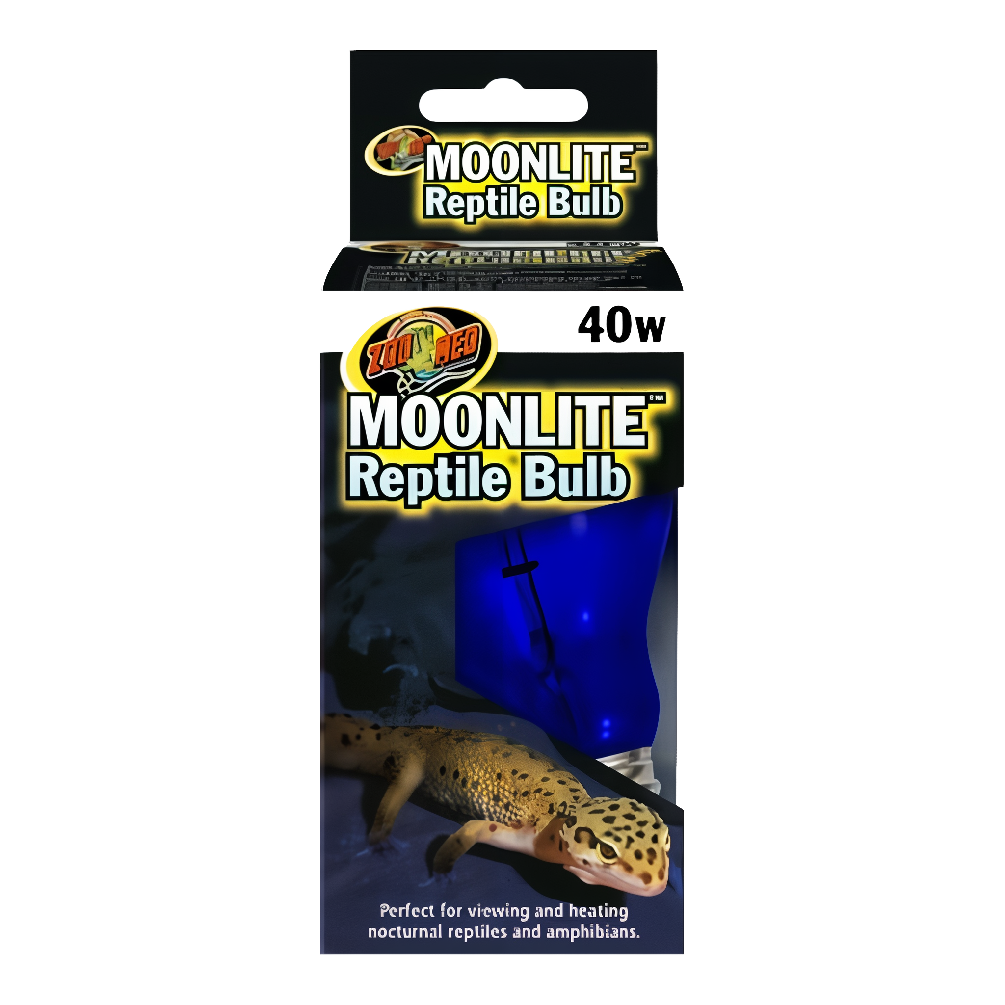Zoo Med Moonlight Reptile Bulb, 40 Watt, providing nocturnal heat for reptiles.