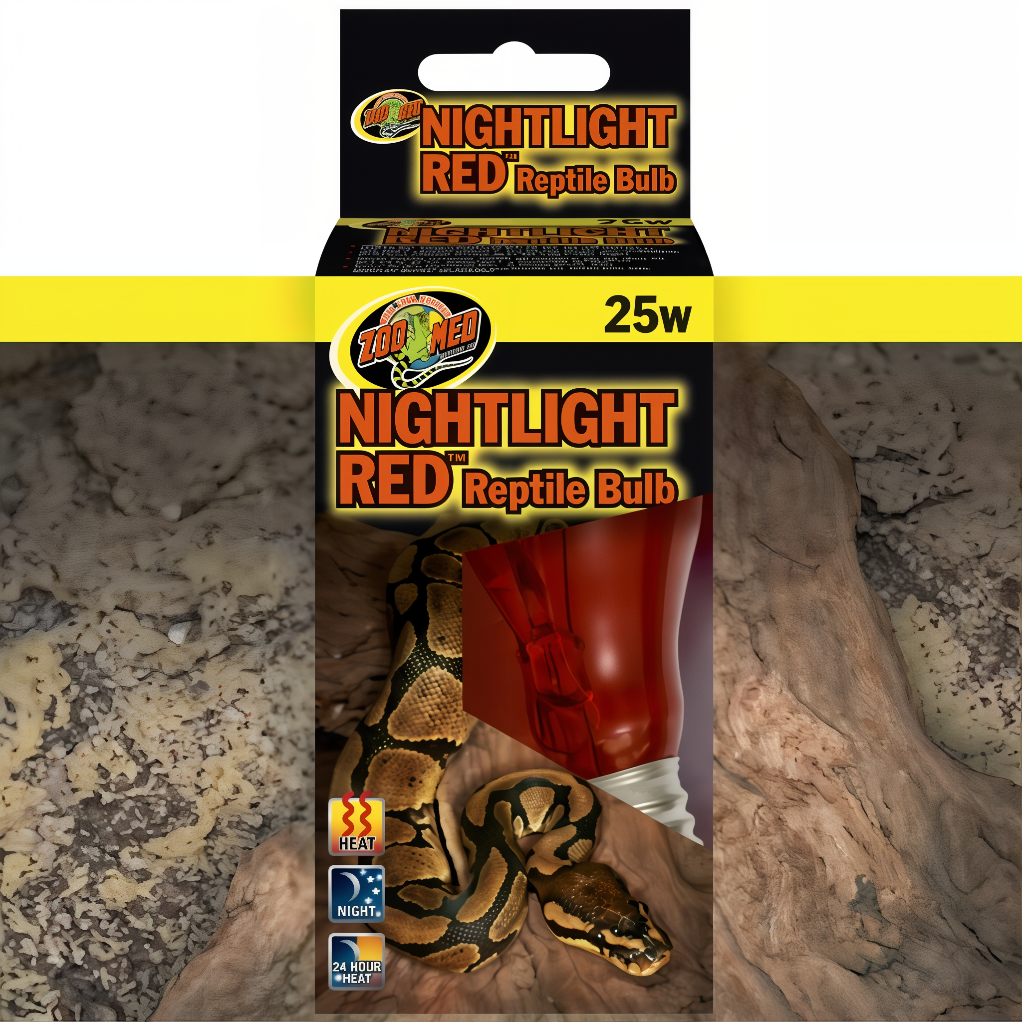 Zoo Med Nightlight Red Reptile Bulb, 25W Red Heat Lamp for Birds