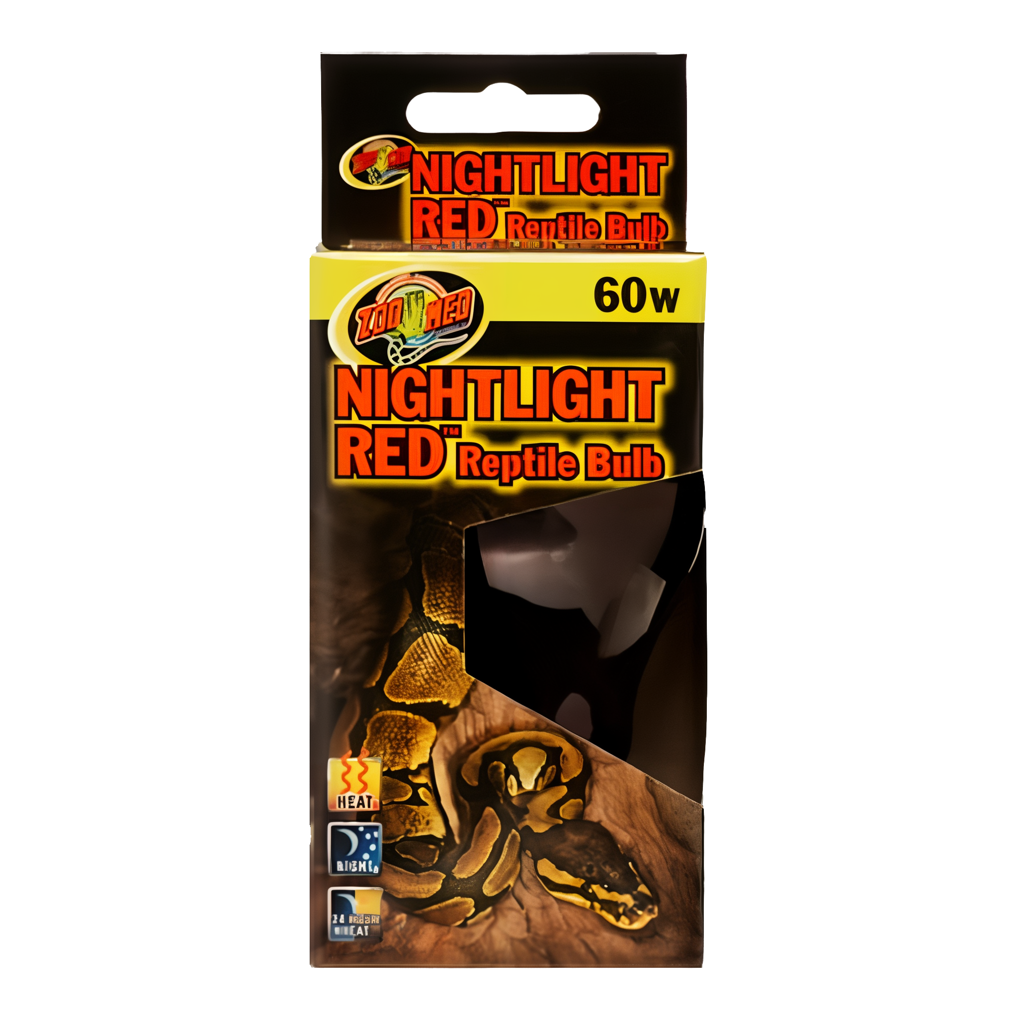 Zoo Med Nightlight Red Reptile Bulb, 60W Red Nighttime Viewing Bulb