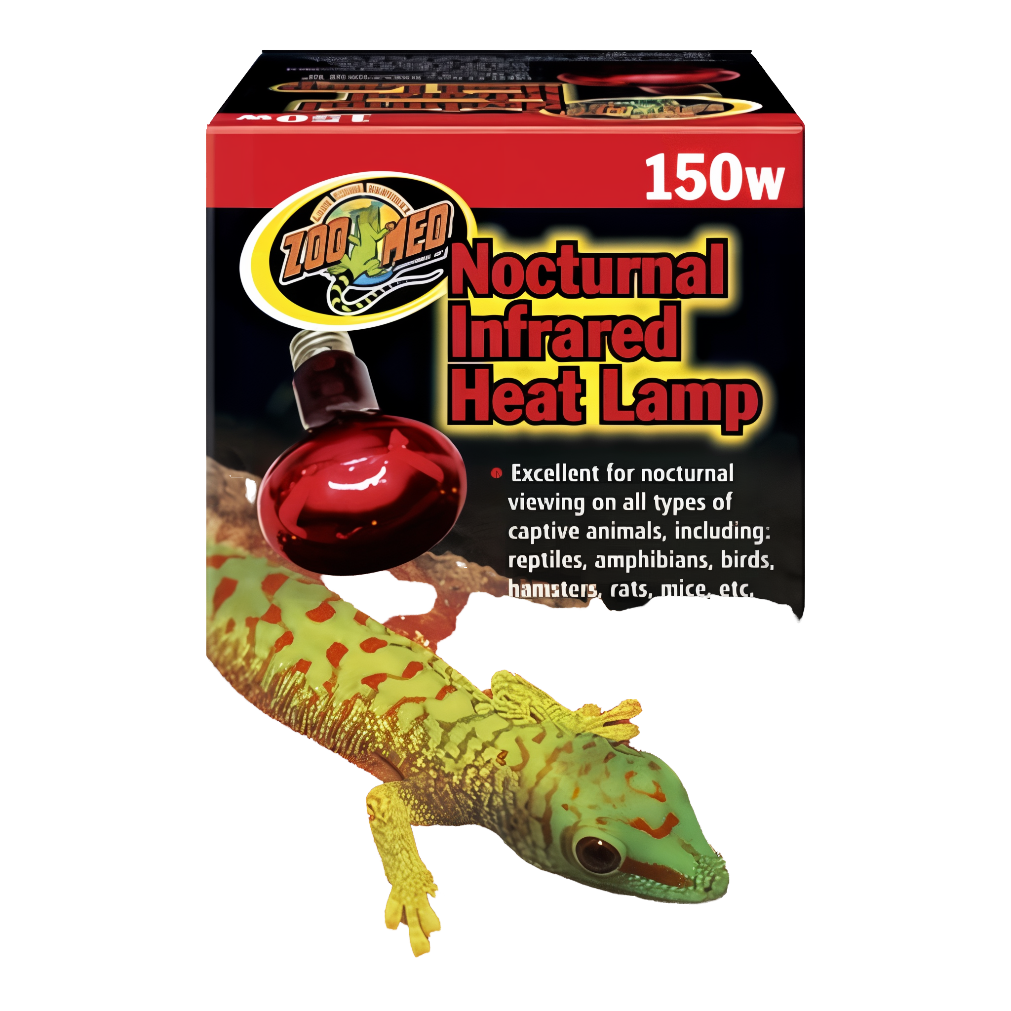 Zoo Med Nocturnal Infrared Heat Lamp 150W provides warmth for reptile habitats