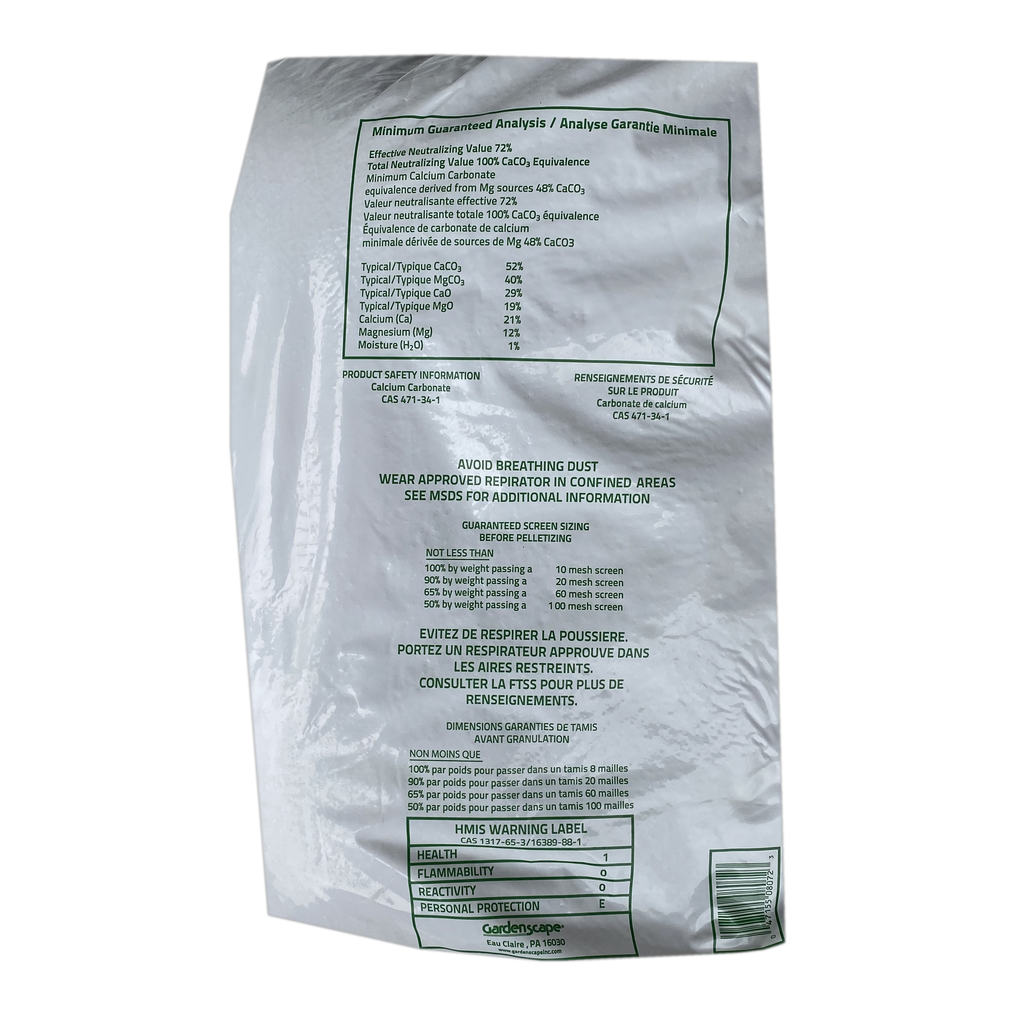 Gardenscape Pro-Lime Pelletized Dolomitic Lime - Back