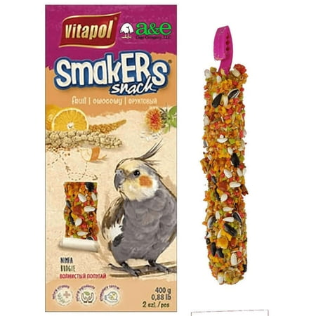 A&E Cage Company Smakers Fruit Treat Sticks, 400g package for Cockatiels. #400 g#Cockatiel