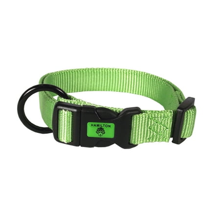 Hamilton Adjustable Dog Collar, size 18-26 inch, Lime Green #1" 18-26#Lime Green