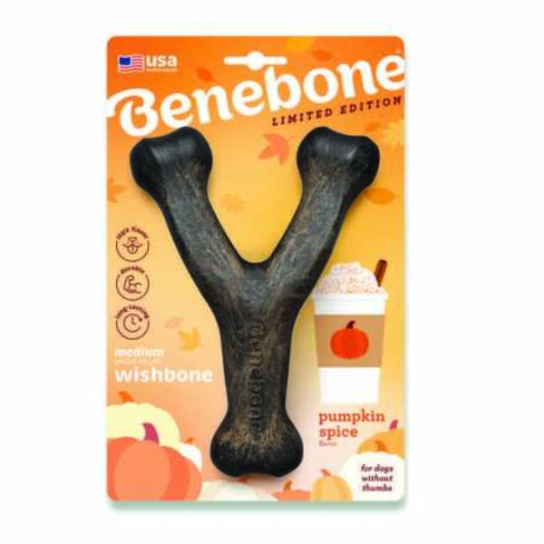 Large Holiday Wishbone Dog Toy with Pumpkin Spice scent.