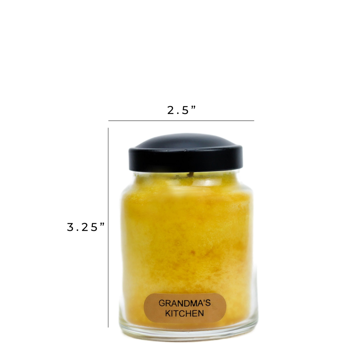 A Cheerful Giver Grandma's Kitchen Keepers of the Light Jar Candle -- dimensions diagram