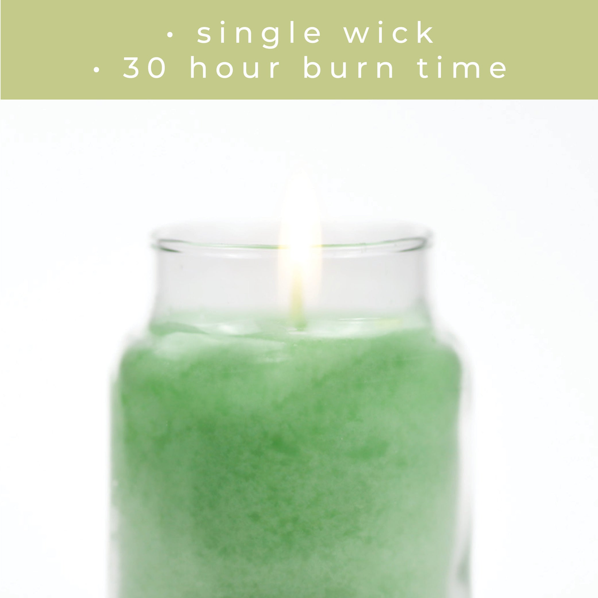A Cheerful Giver Pistachio & Honey Keepers of the Light Jar Candle -- burn time infographic