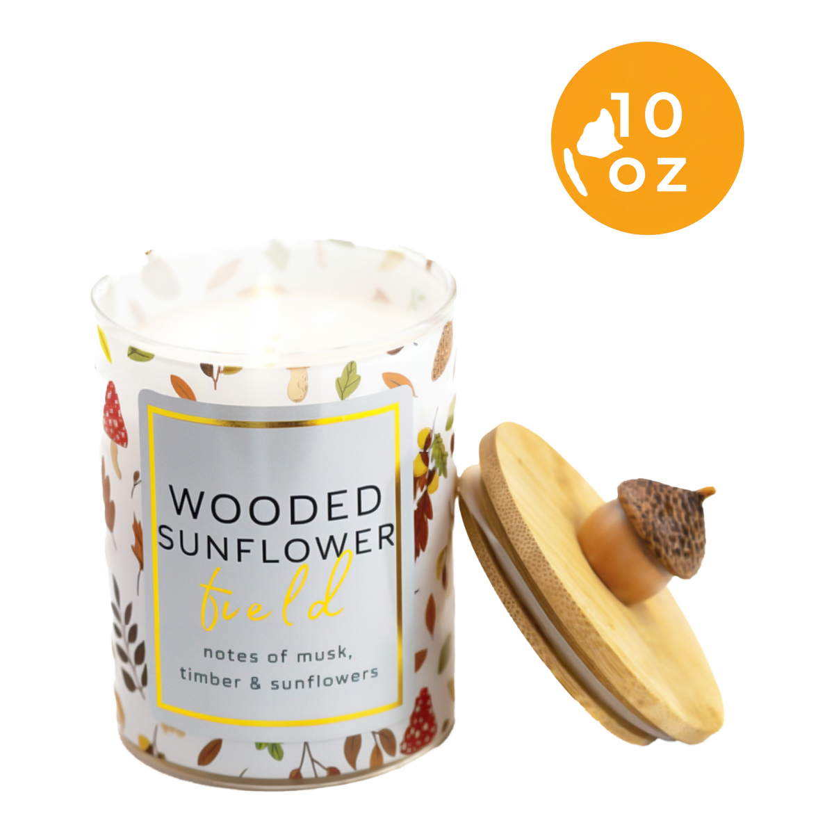 A Cheerful Giver Wooded Sunflower Field Seasonal Candle -- product image