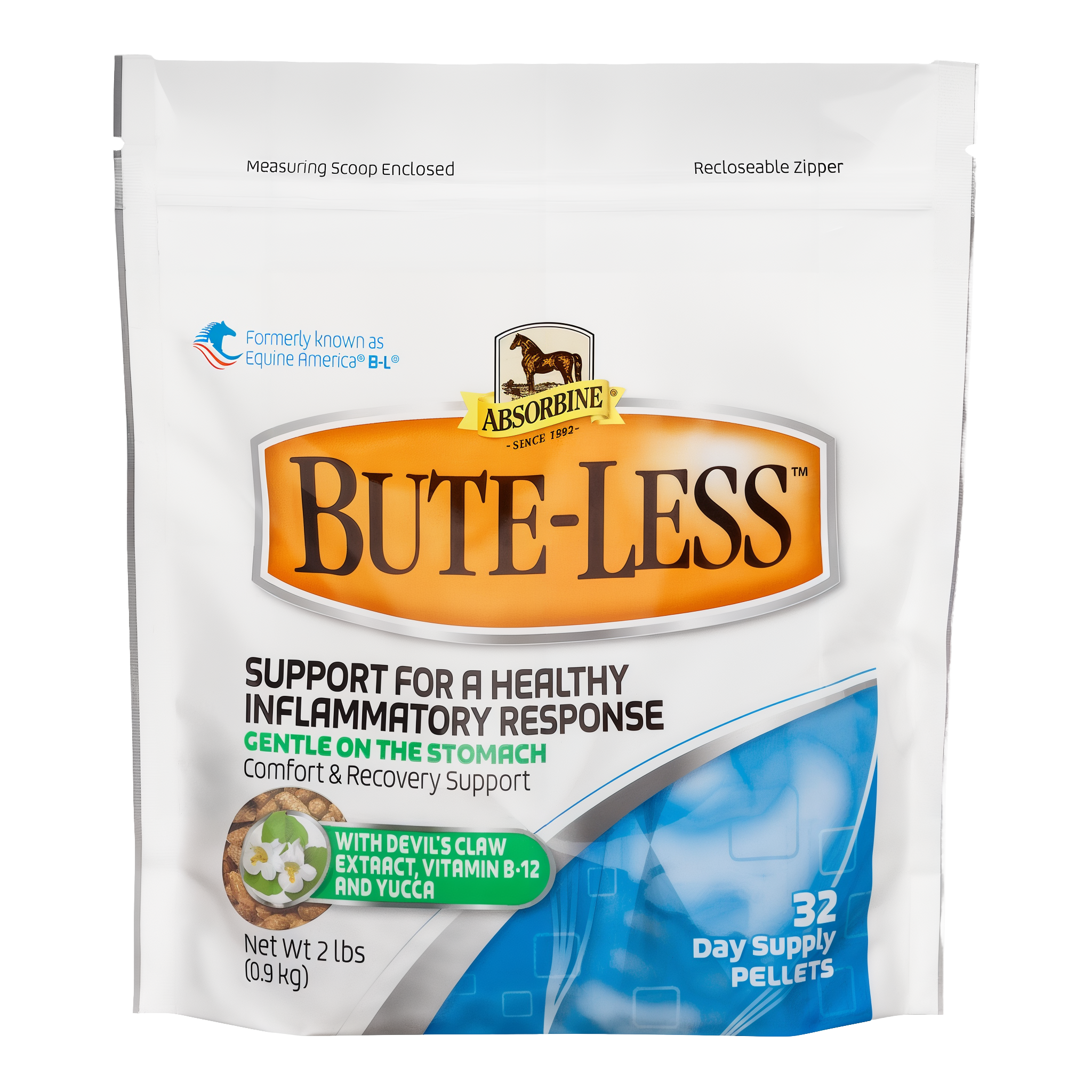 Absorbine Bute-Less comfort and recovery pellets, 2 pound 32-day supply bag