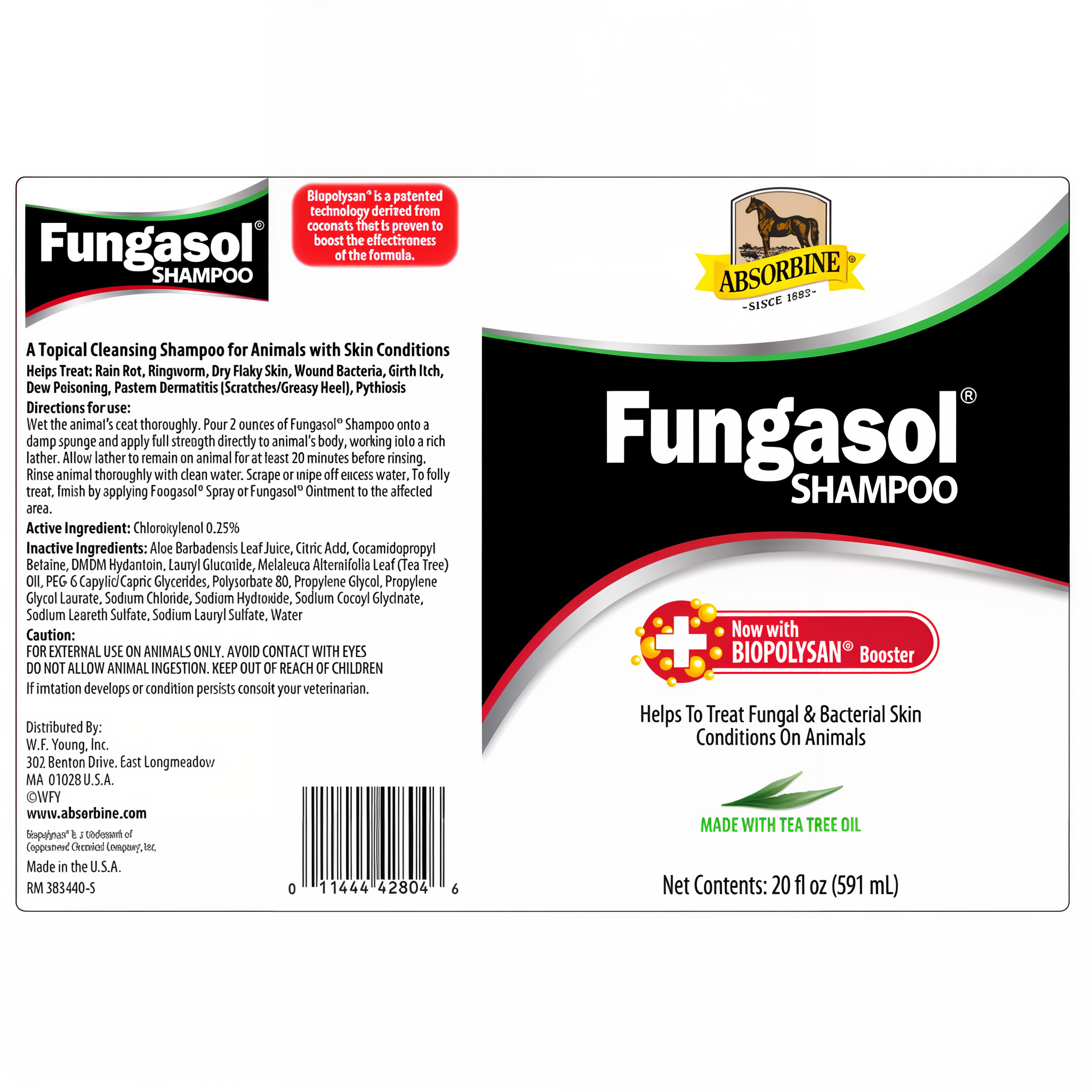 Absorbine Fungasol shampoo, label