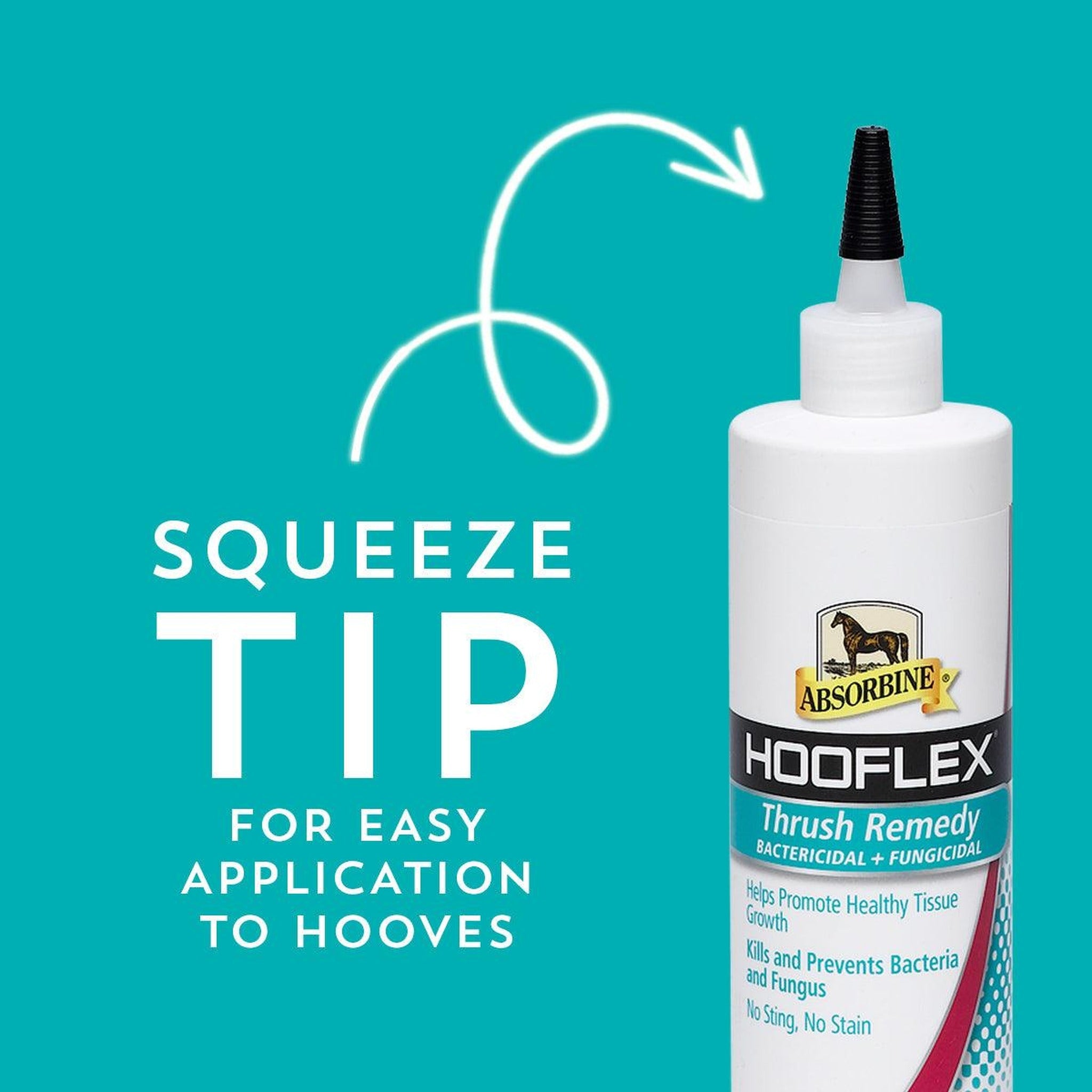 Absorbine Hooflex thrush remedy, squeeze tip for easy application