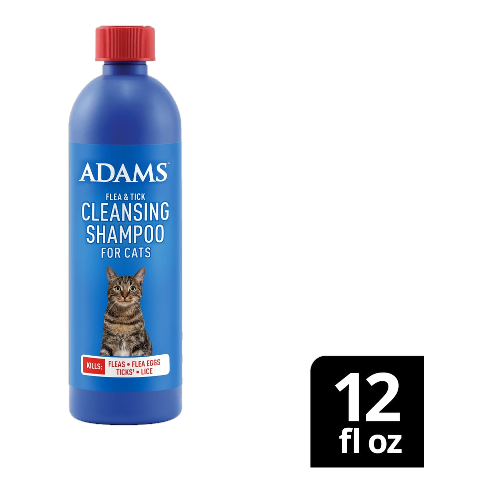 Adams Flea and Tick Cleansing Shampoo for Cats 12 oz bottle