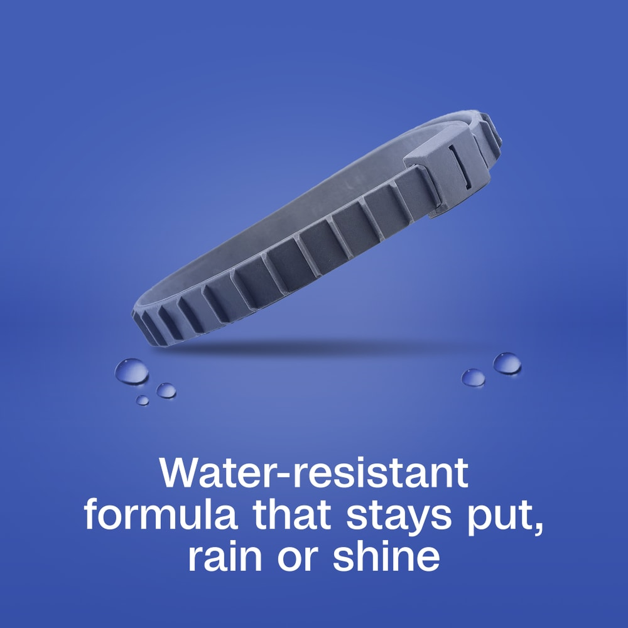 Water-resistant collar formula that stays put, rain or shine