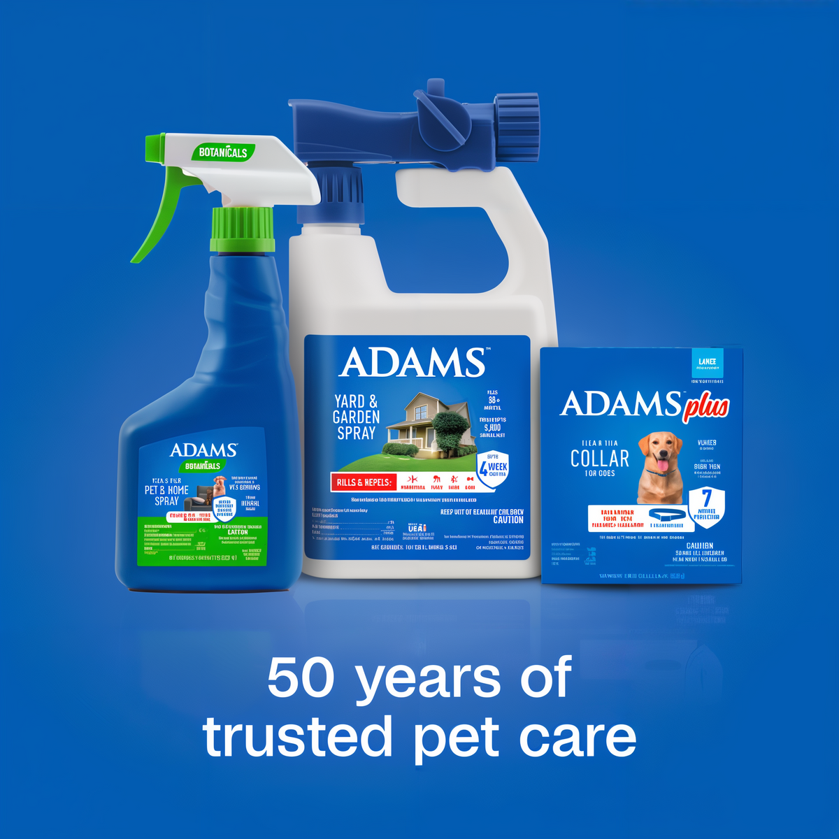 Adams 50 years of trusted pet care product family