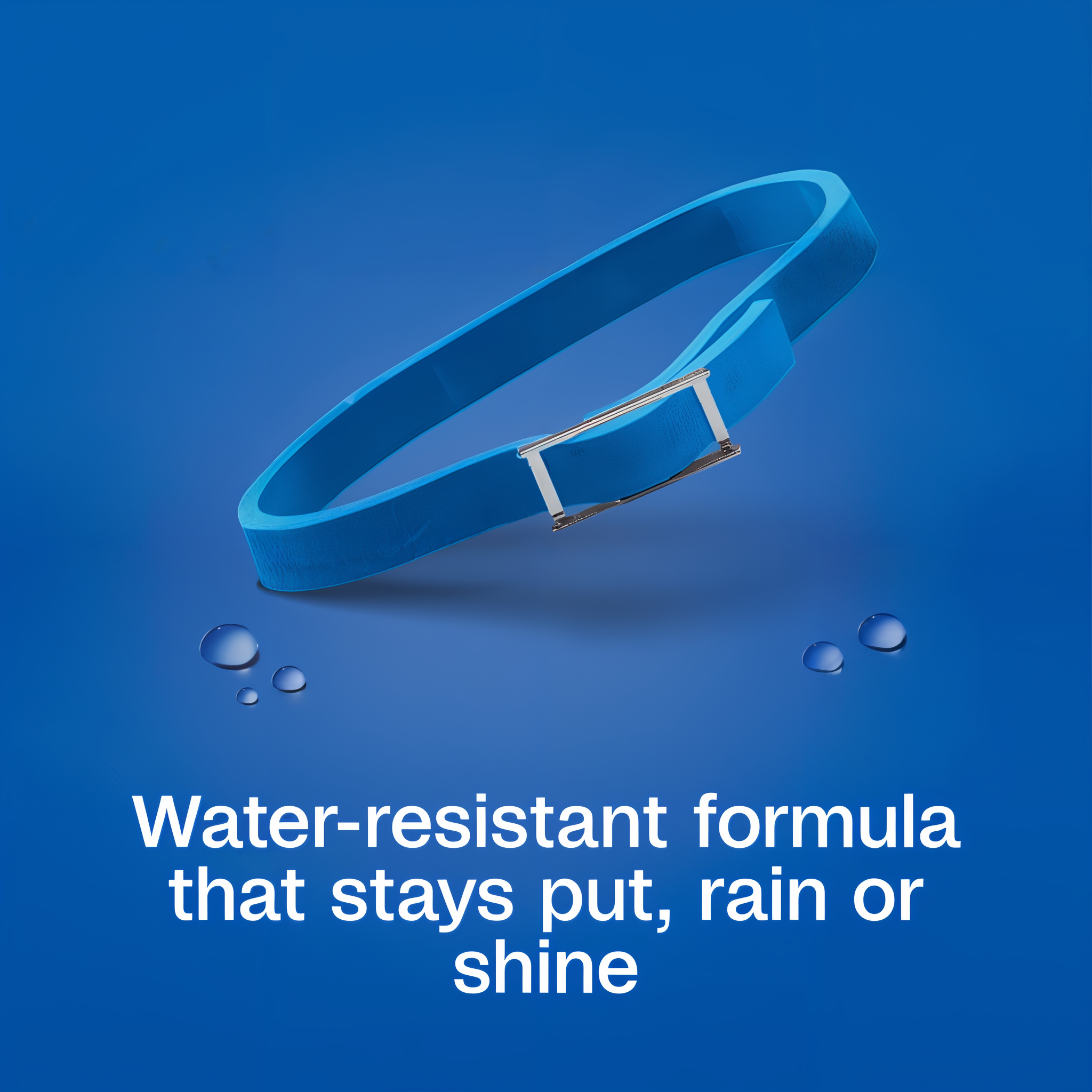 Water-resistant blue collar formula that stays put rain or shine
