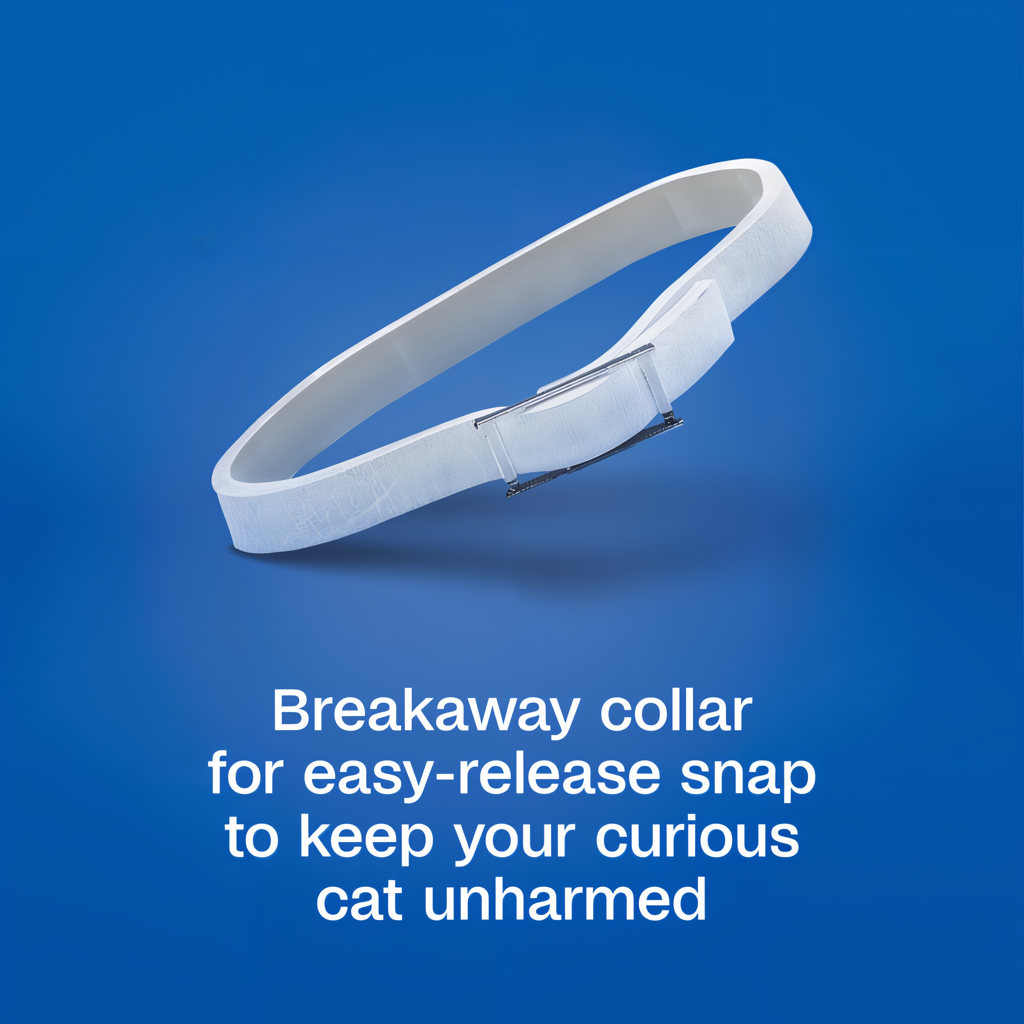 Breakaway collar with easy release snap keeps your curious cat unharmed