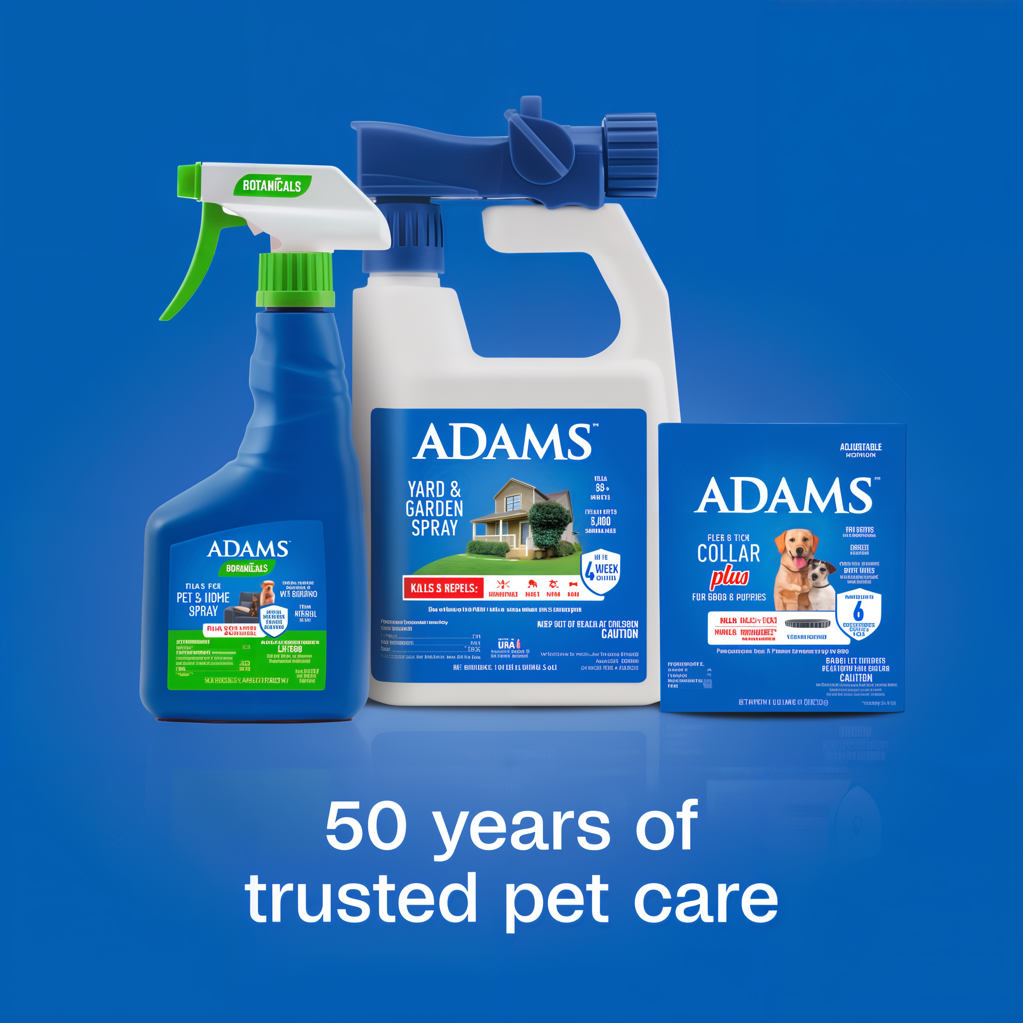 Adams 50 years of trusted pet care product family