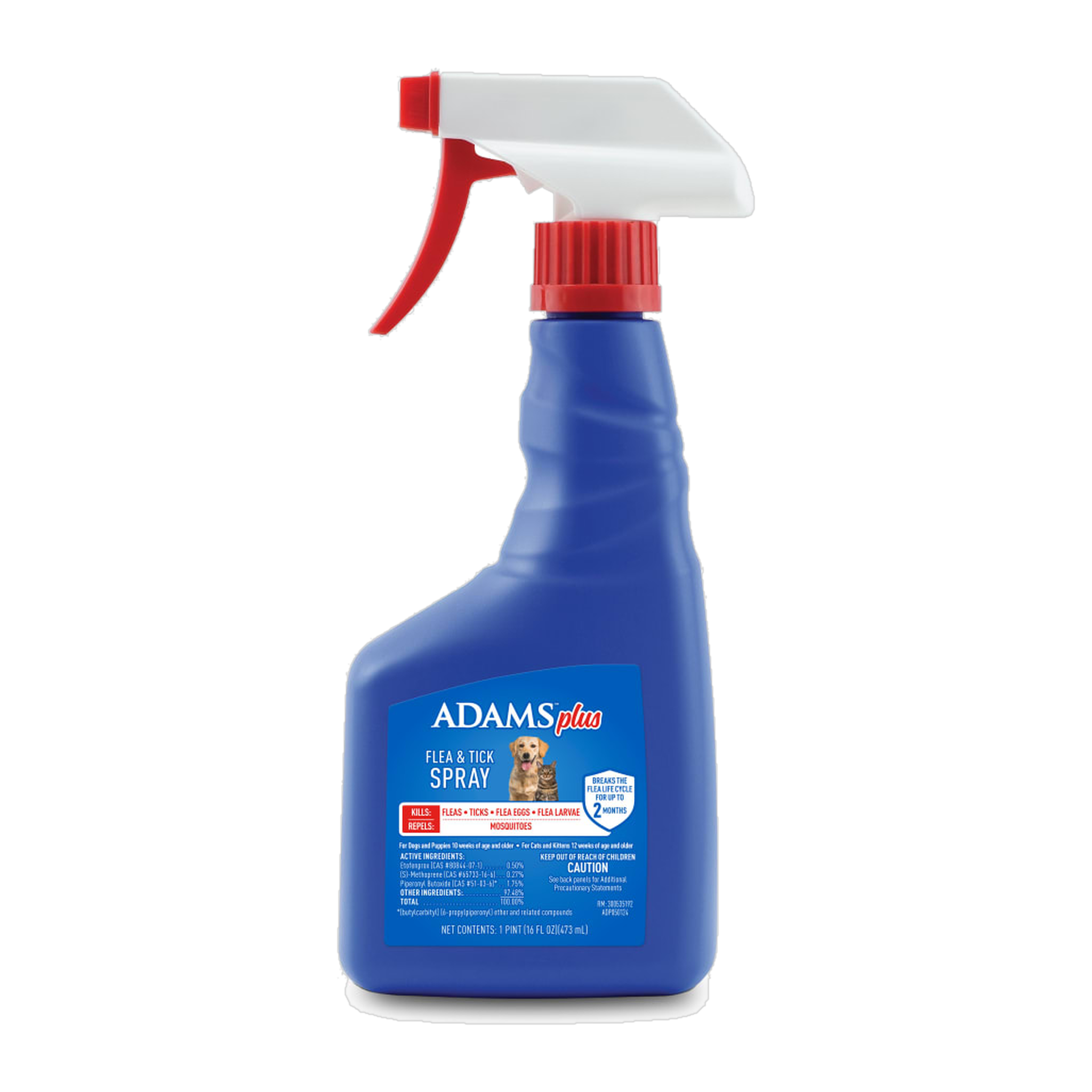 Adams Plus Flea & Tick Spray 1 pint trigger bottle front #1 Pint