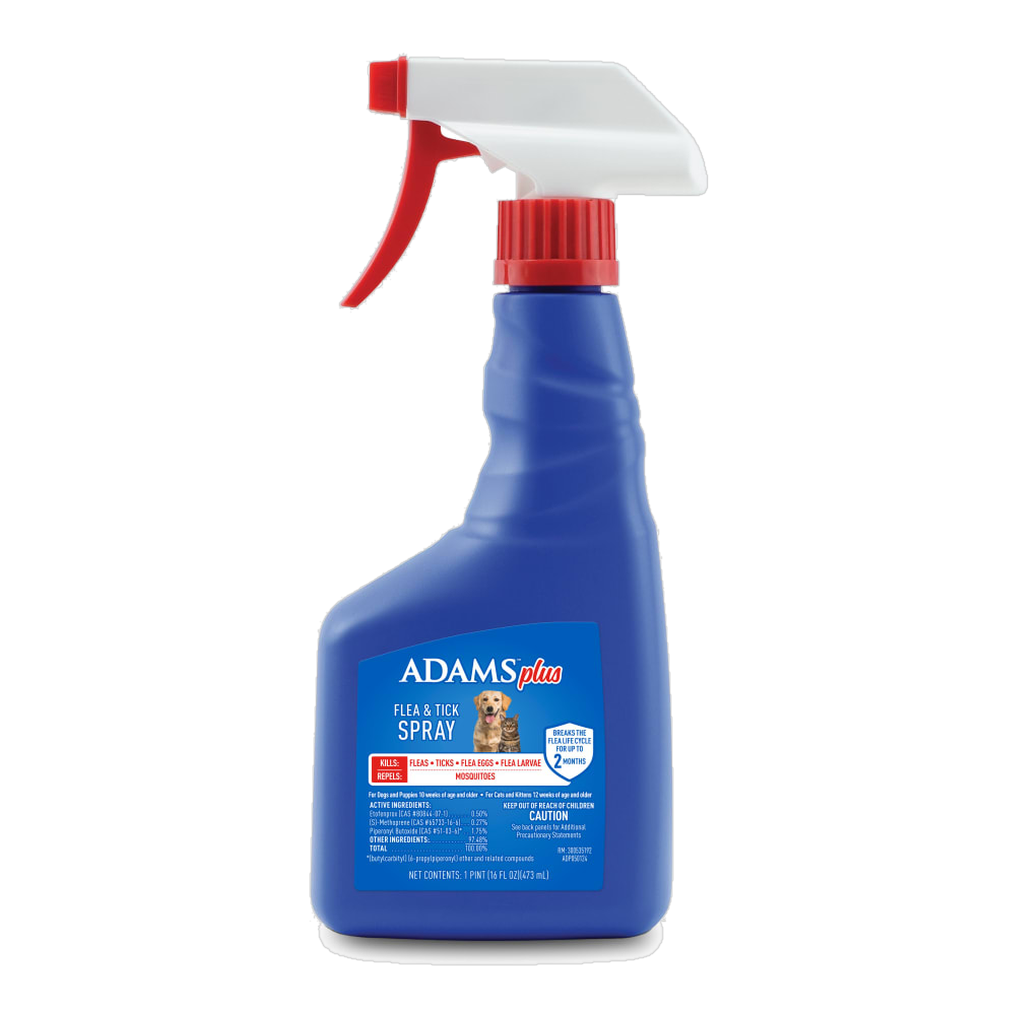 Adams Plus Flea & Tick Spray for Dogs and Cats - 16 oz front of package