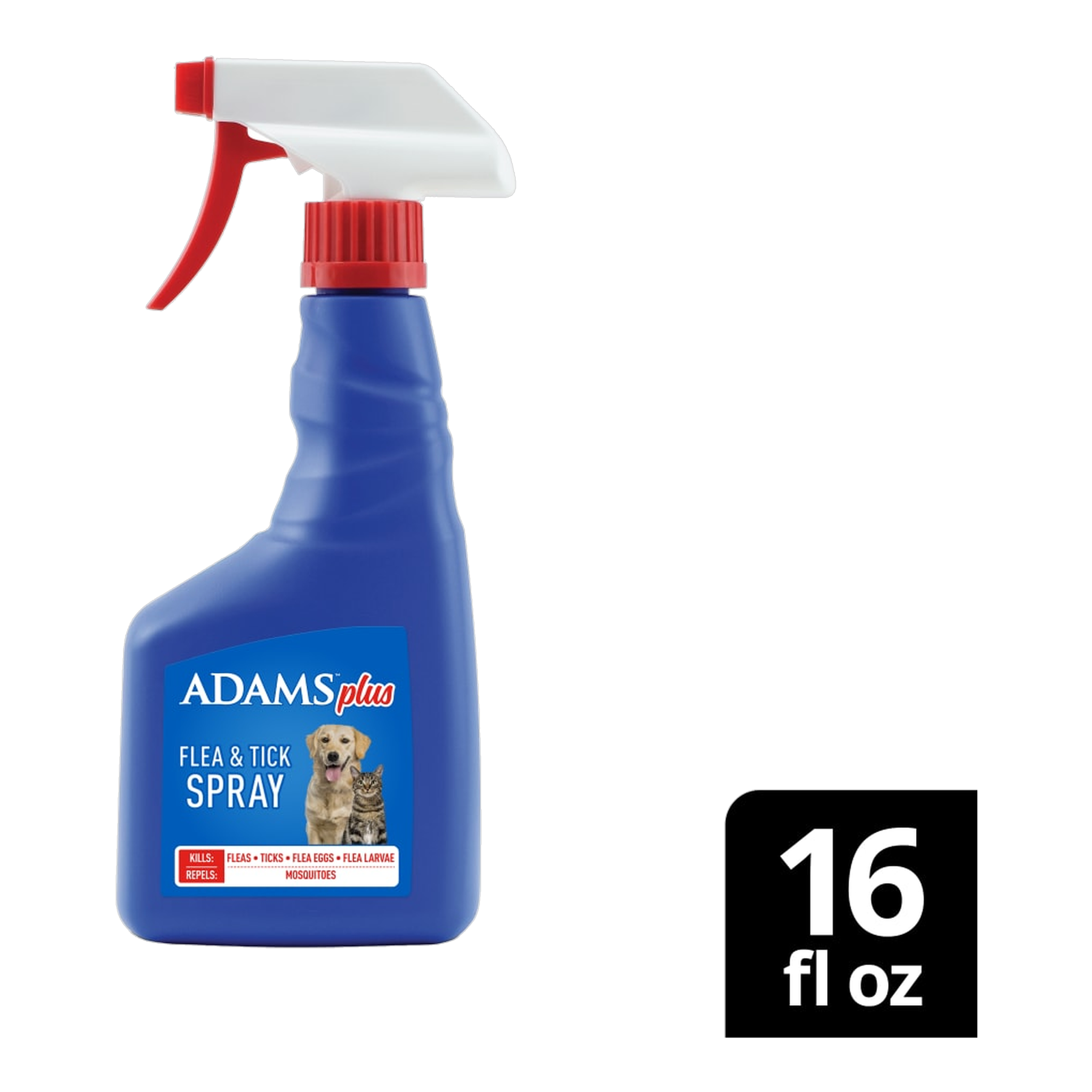 Adams Plus Flea & Tick Spray for Dogs and Cats - 16 oz package showing size