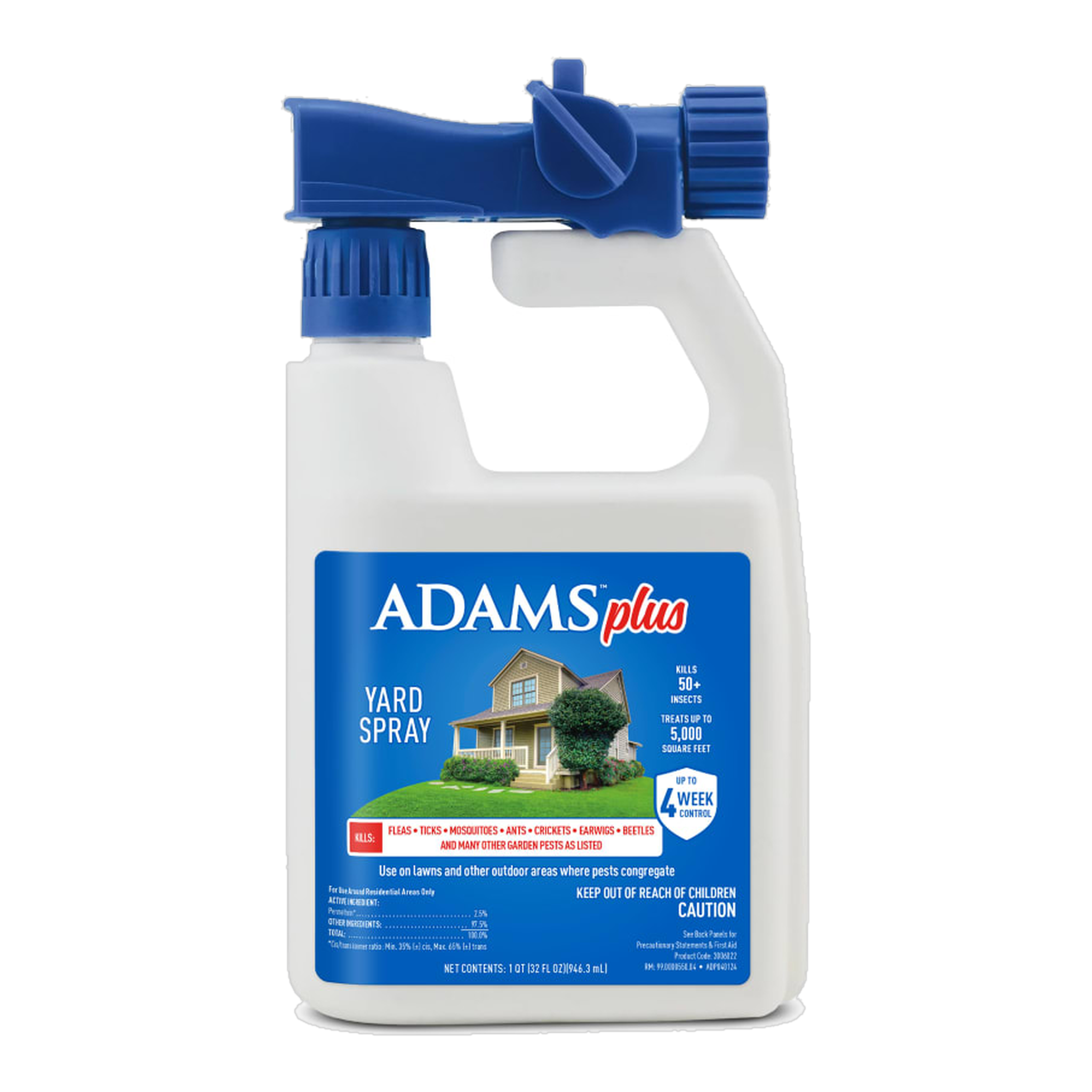 Adams Plus Yard Spray 32 fl oz hose-end bottle front label