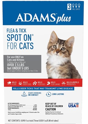 Adams Plus Flea & Tick Spot On for Cats