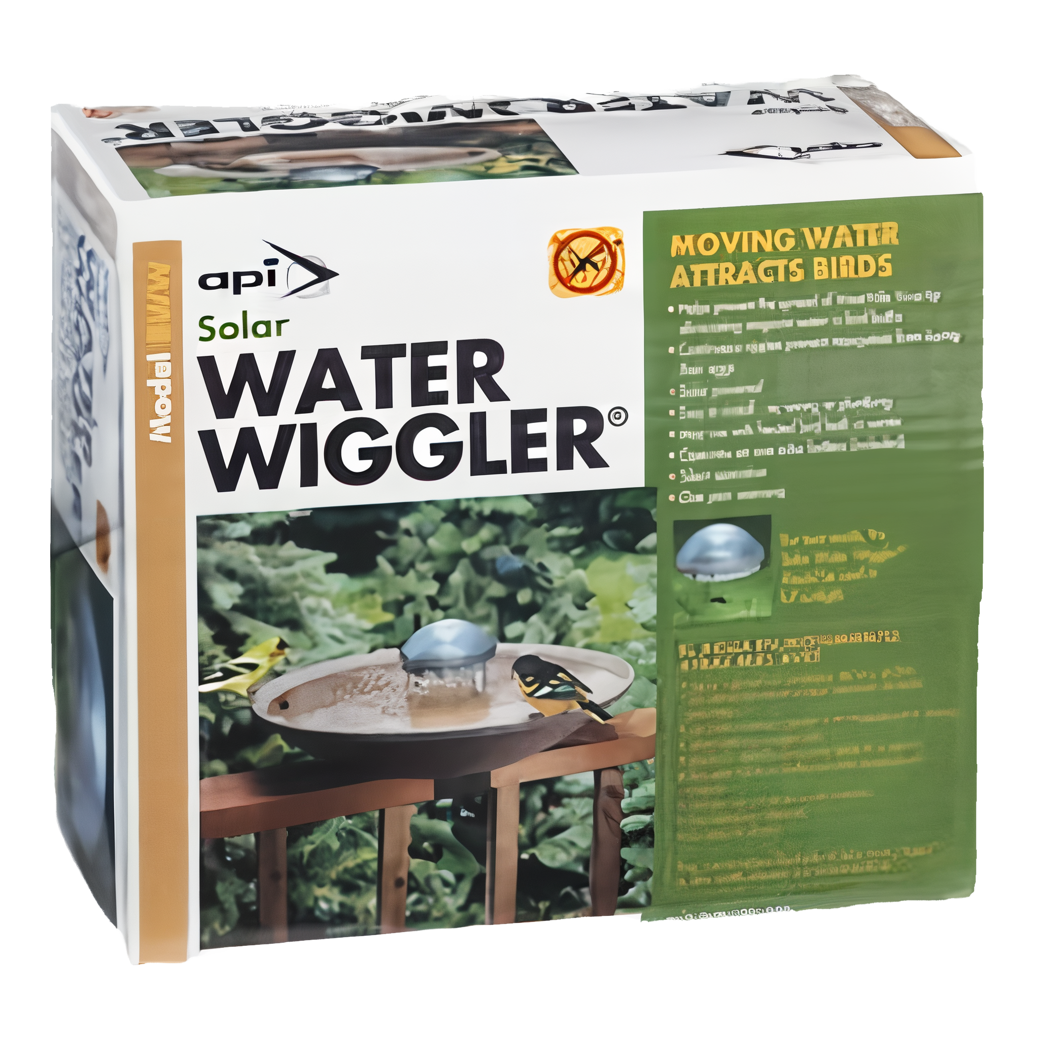 Allied Precision Solar Water Wiggler Bird Scene Outdoor Birdbath Agitator
