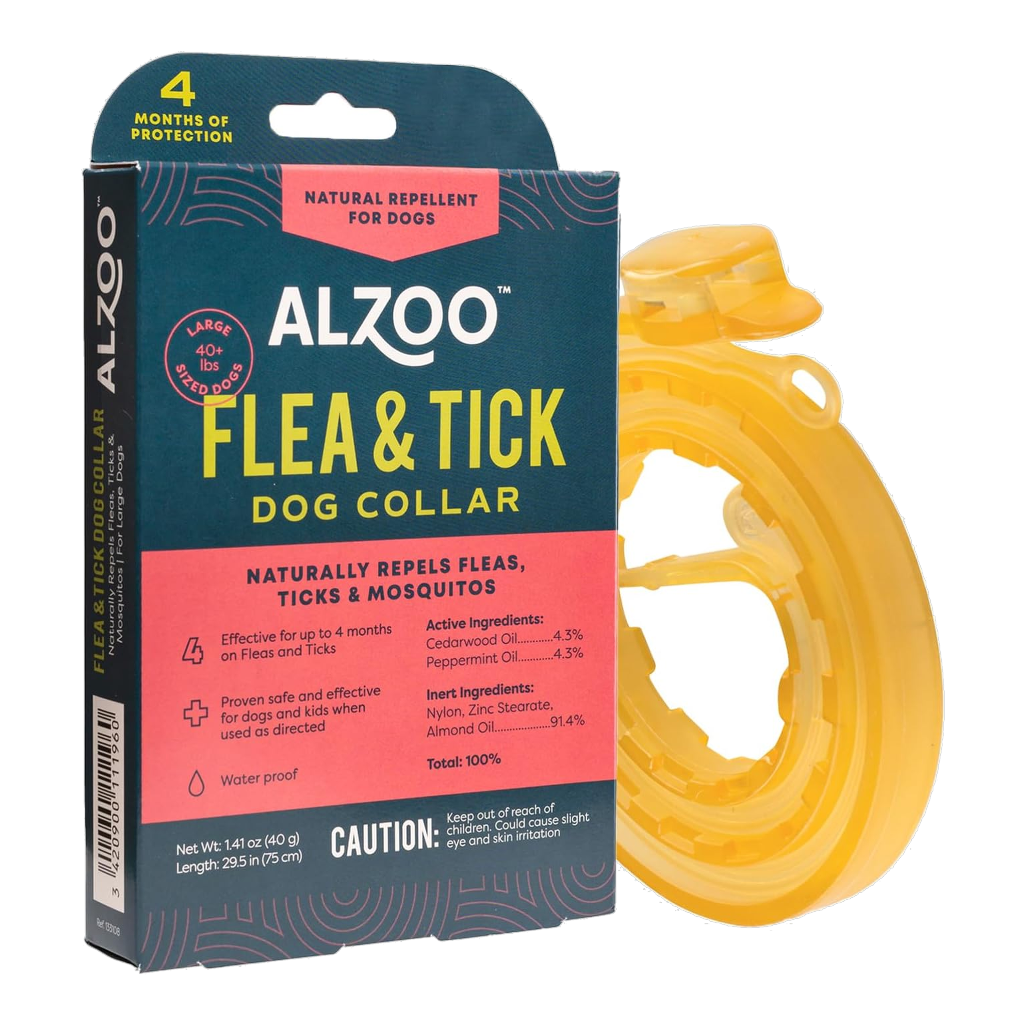 Alzoo Plant-Based Flea & Tick Dog Collar Large (40+ lbs)