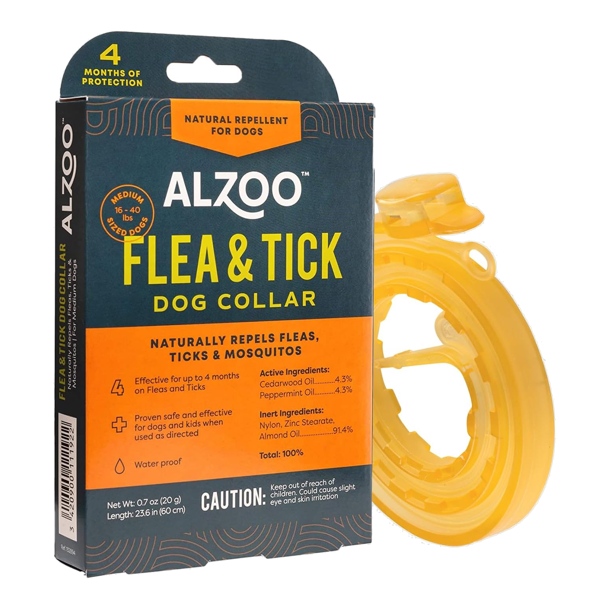 Alzoo Plant-Based Flea & Tick Dog Collar Medium (16-40 lbs)