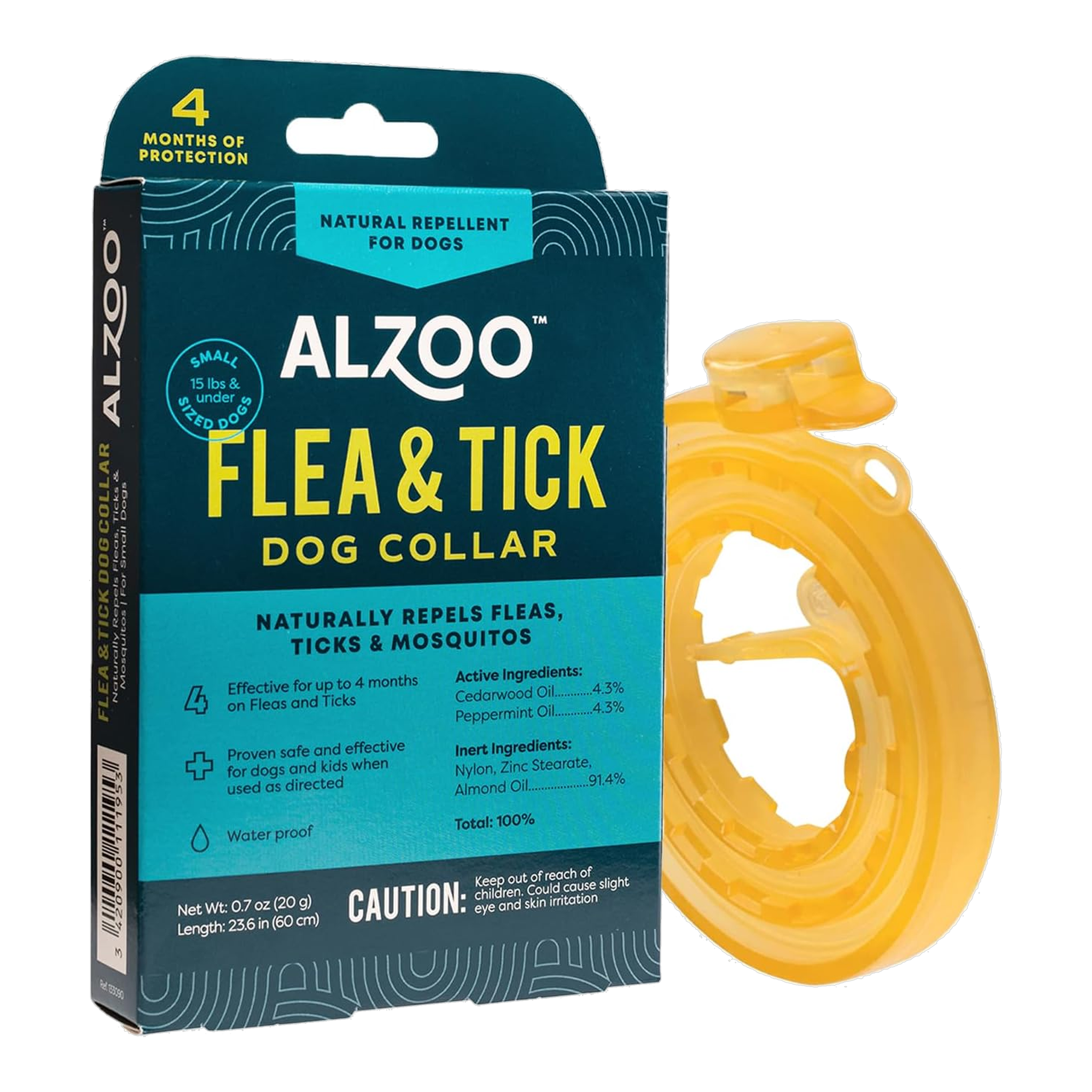 Alzoo Plant-Based Flea & Tick Dog Collar Small (15 lbs & Under)